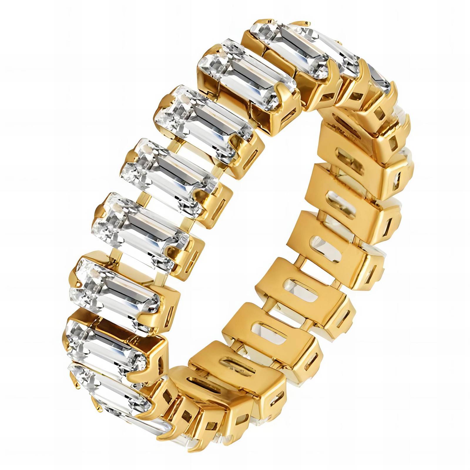 Eternal Radiance Ring, 18K Gold Plated Steel