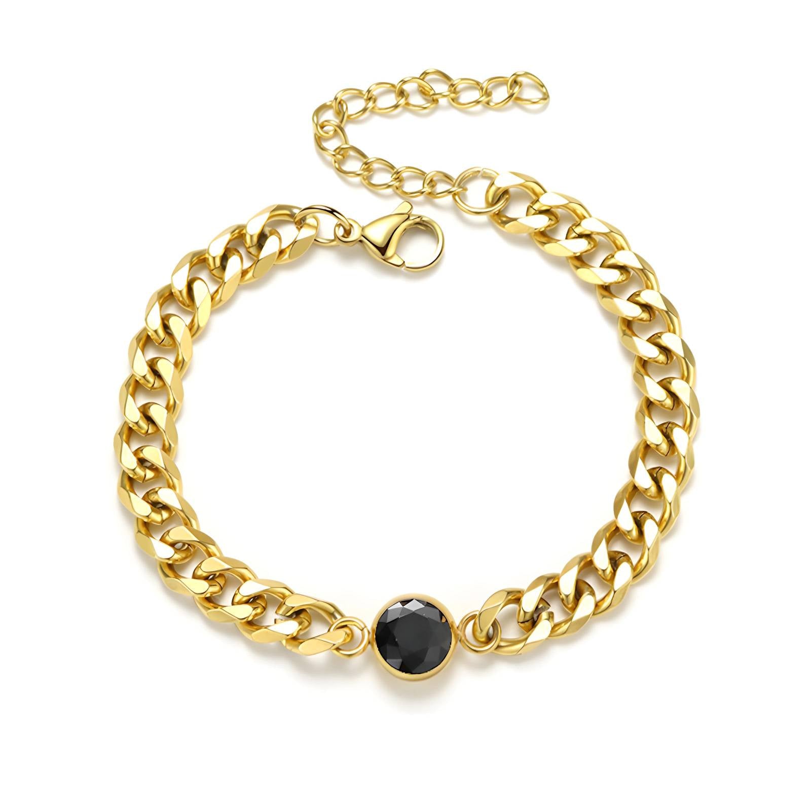 Midnight Shine Bracelet, 18K Gold Plated Steel