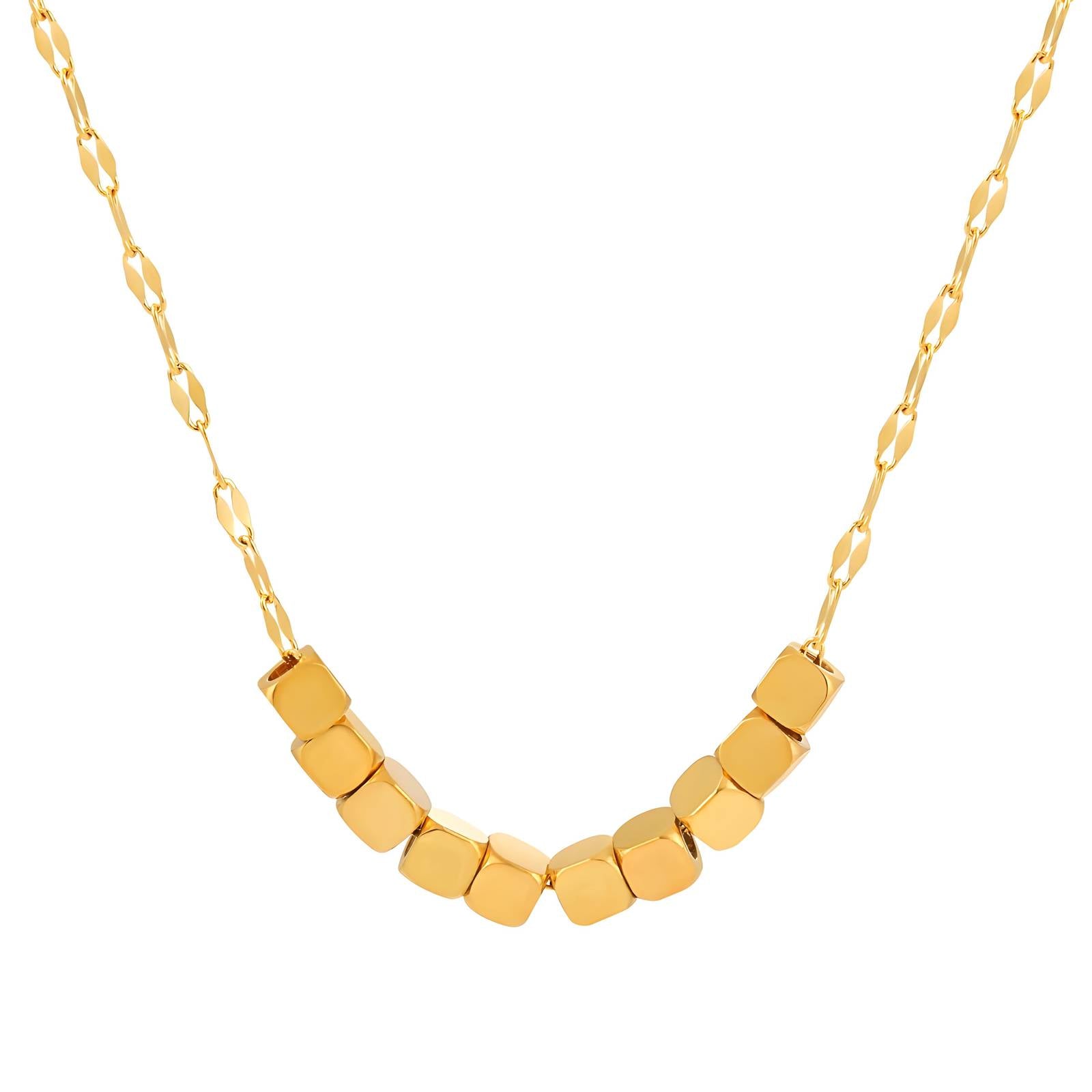 GeoForm Necklace, 18K Gold Plated Steel