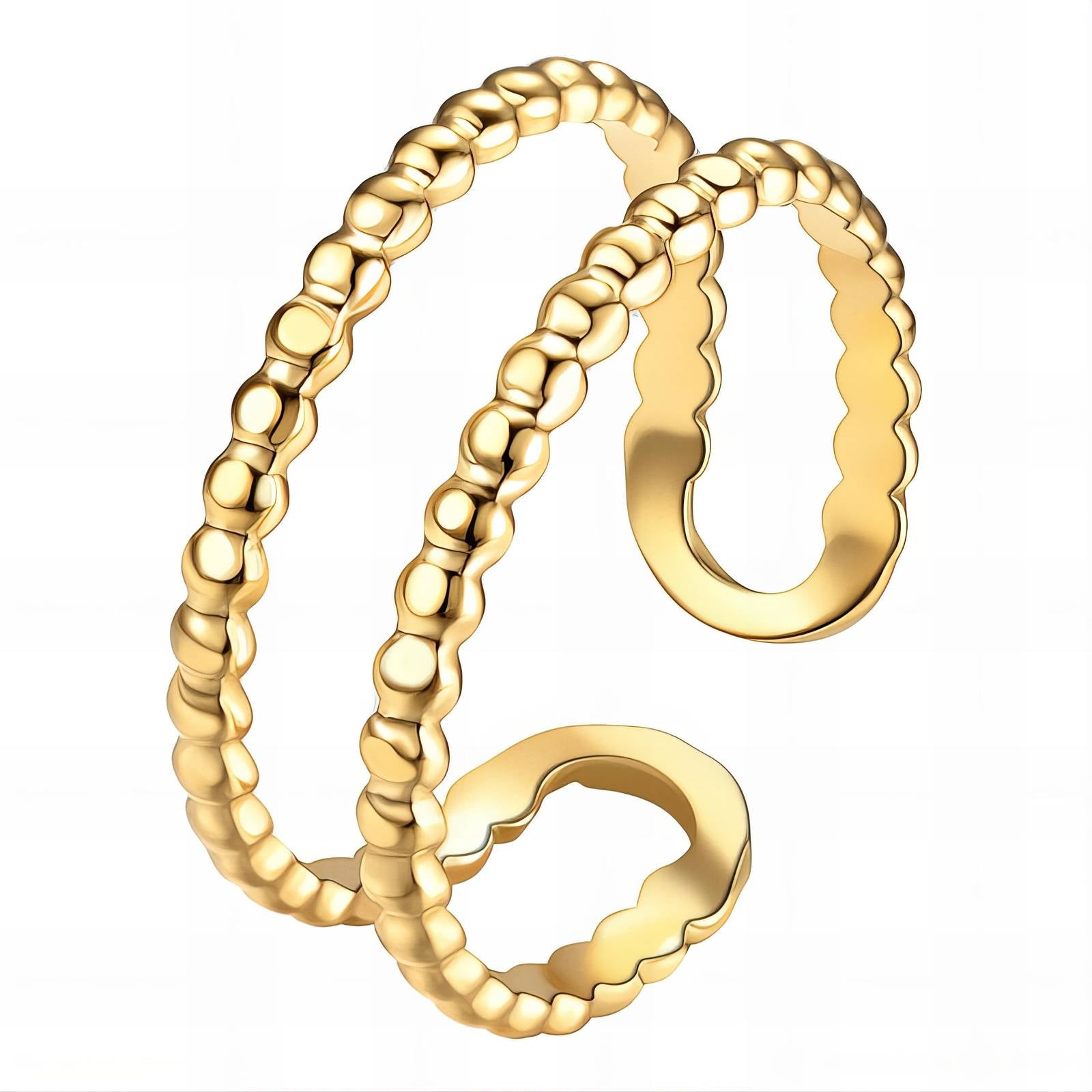 Dual Motion Ring, 18K Gold Plated Steel