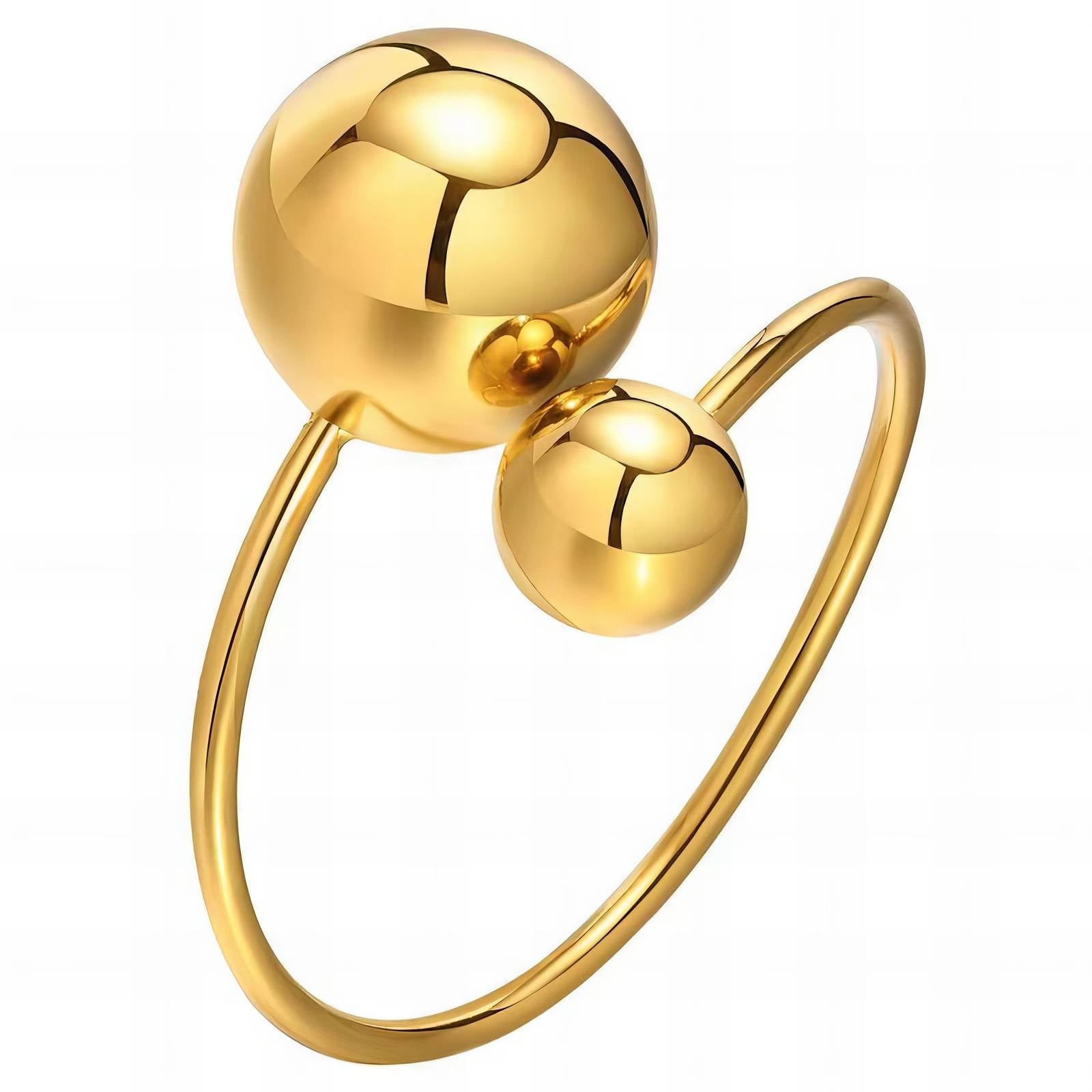 Bubbly Beads Ring, 18K Gold Plated Steel
