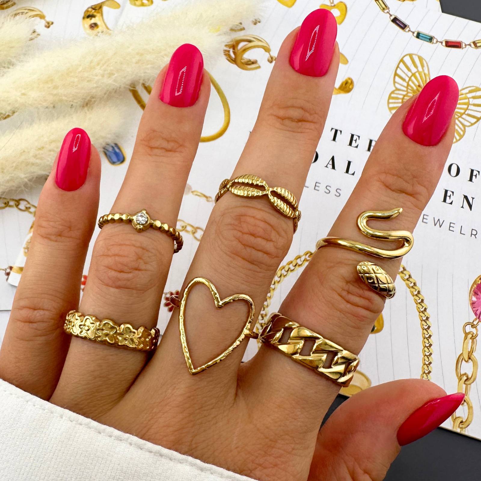 Gentle Core Ring, 18K Gold Plated Steel