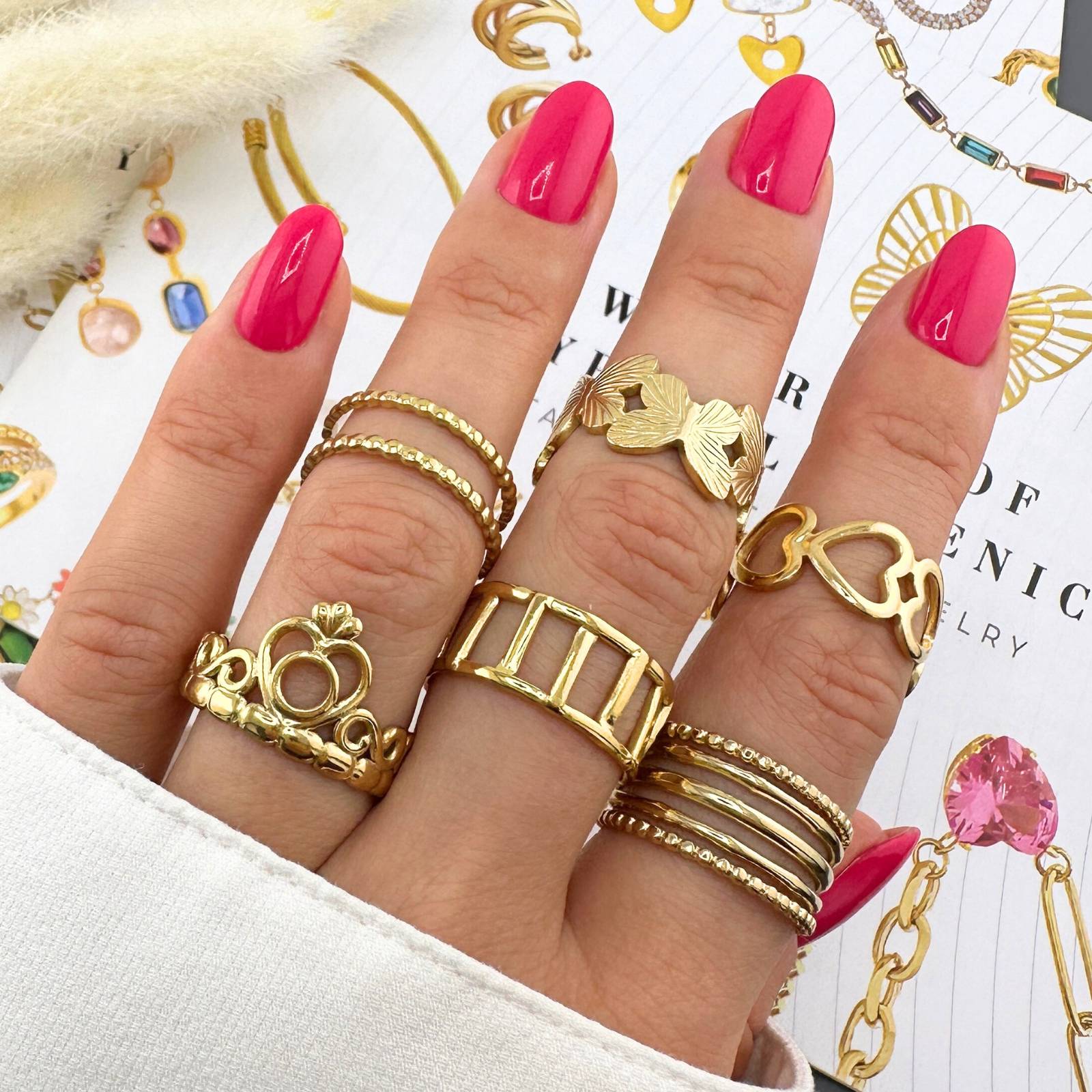 Dual Motion Ring, 18K Gold Plated Steel