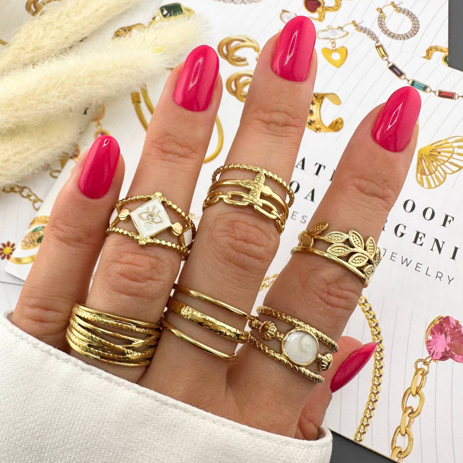 Slate Bend Ring, 18K Gold Plated Steel