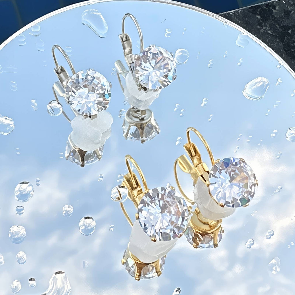 Lumi Studs Earrings, 18K Gold Plated Steel