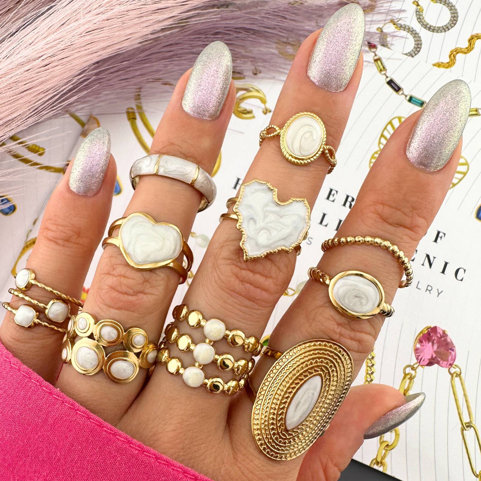 Balanced Beauty Ring, 18K Gold Plated Steel