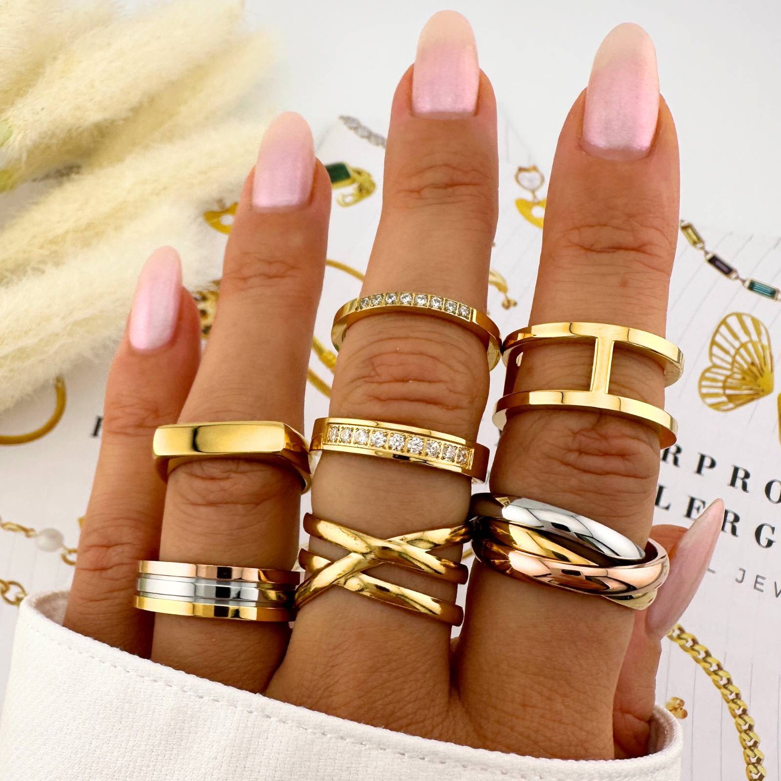 Everchain Ring, 18K Gold Plated Steel
