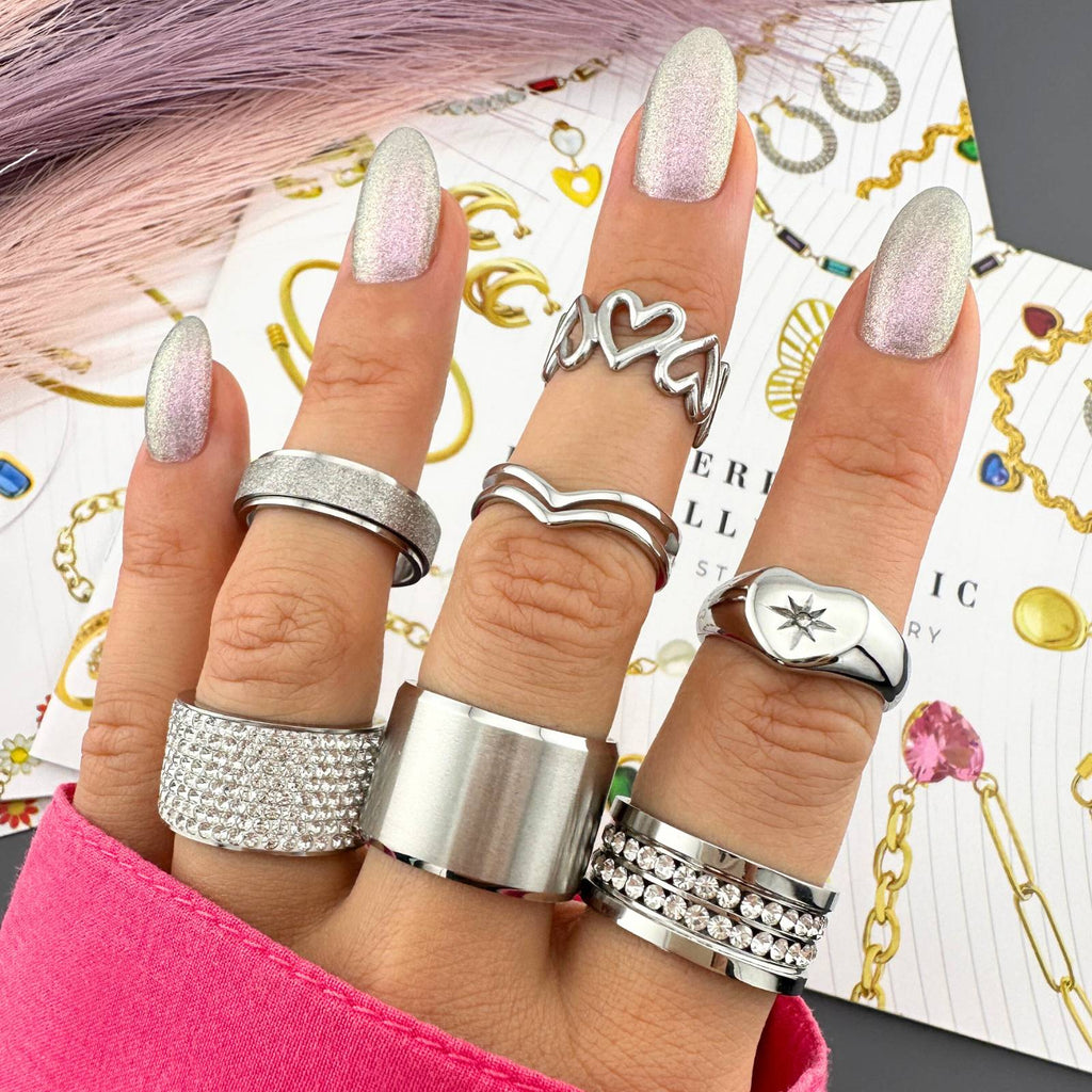 Silver Grain Ring, Stainless Steel