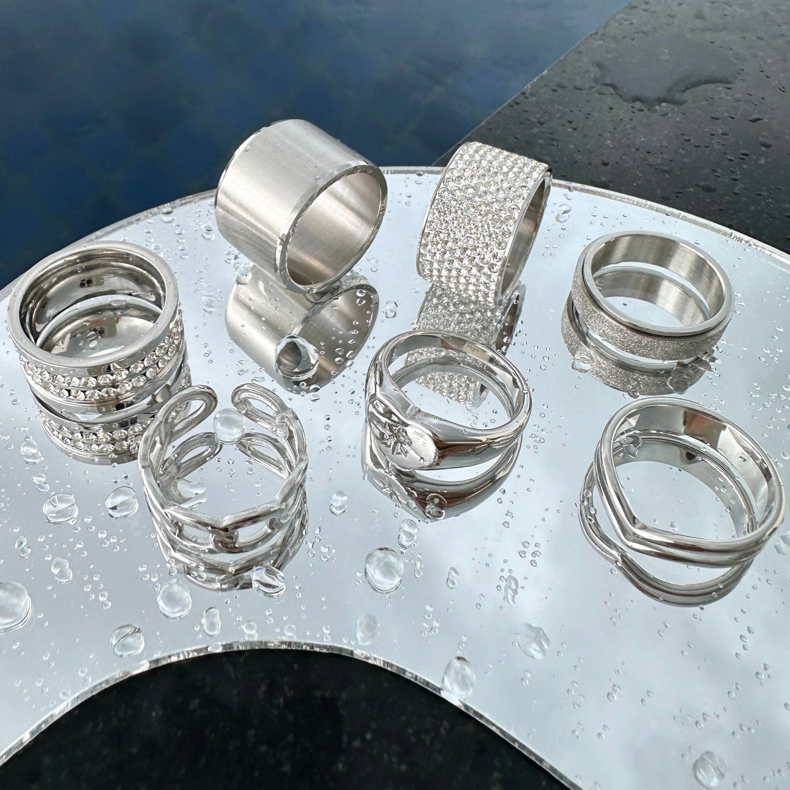 Endless Sparkle Ring, Stainless Steel