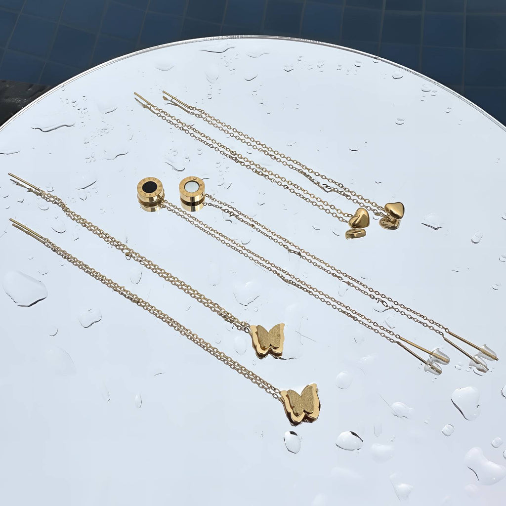 Whisperflight Earrings, 18K Gold Plated Steel