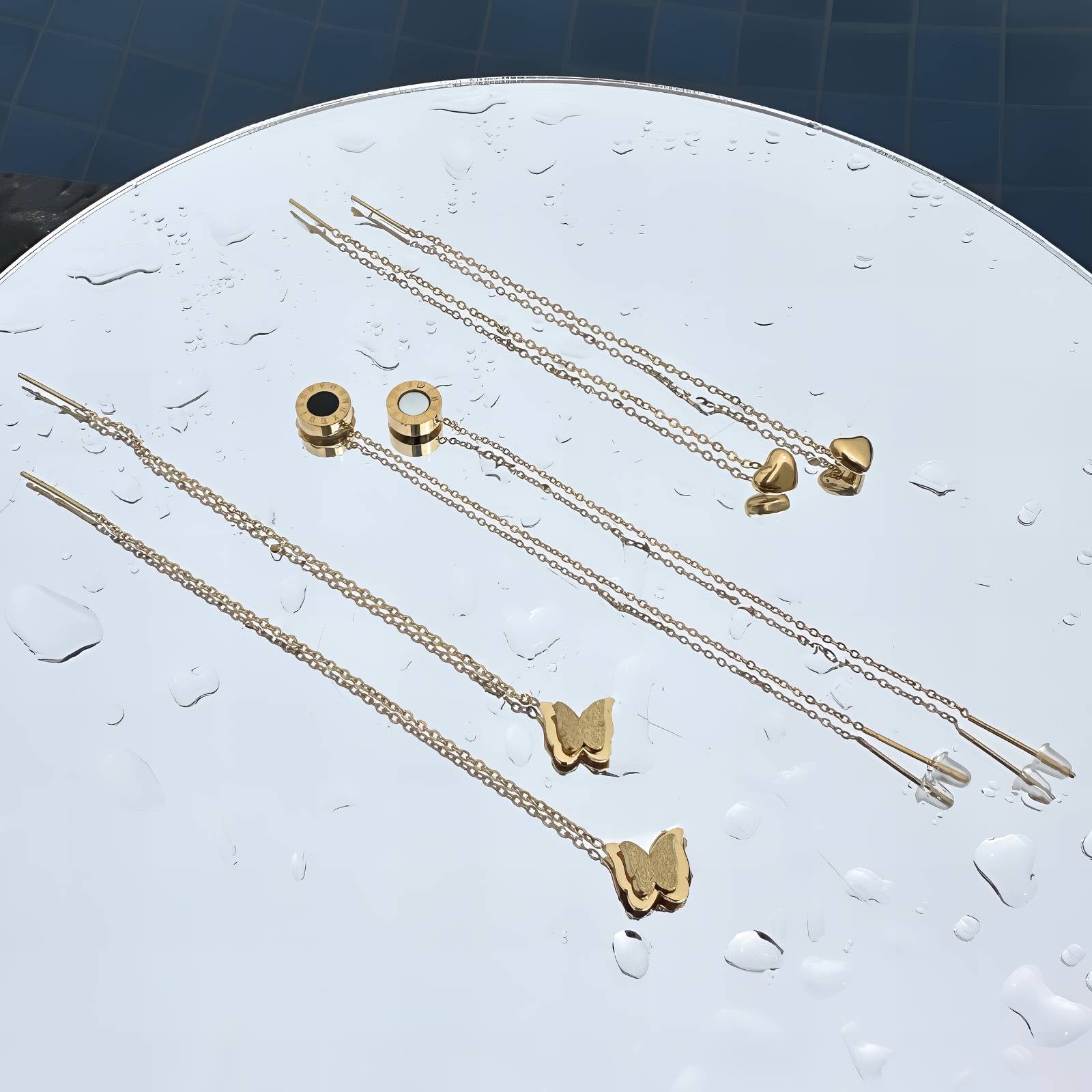 Whisperflight Earrings, 18K Gold Plated Steel