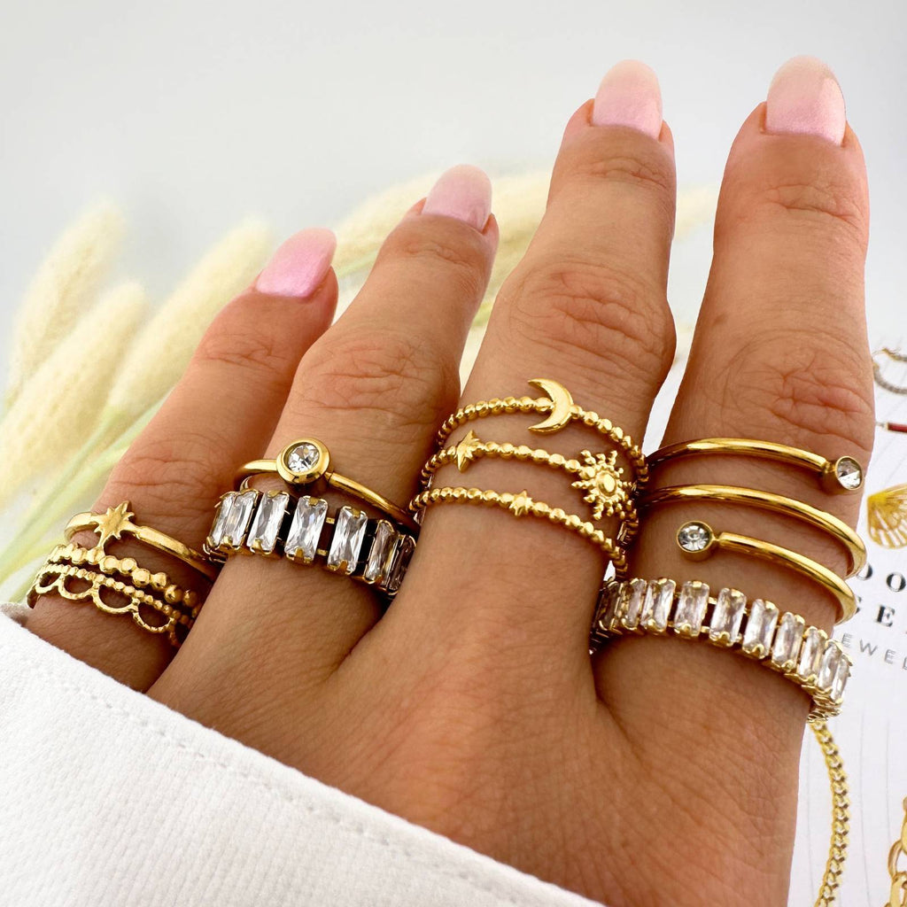 Simple Shine Ring, 18K Gold Plated Steel