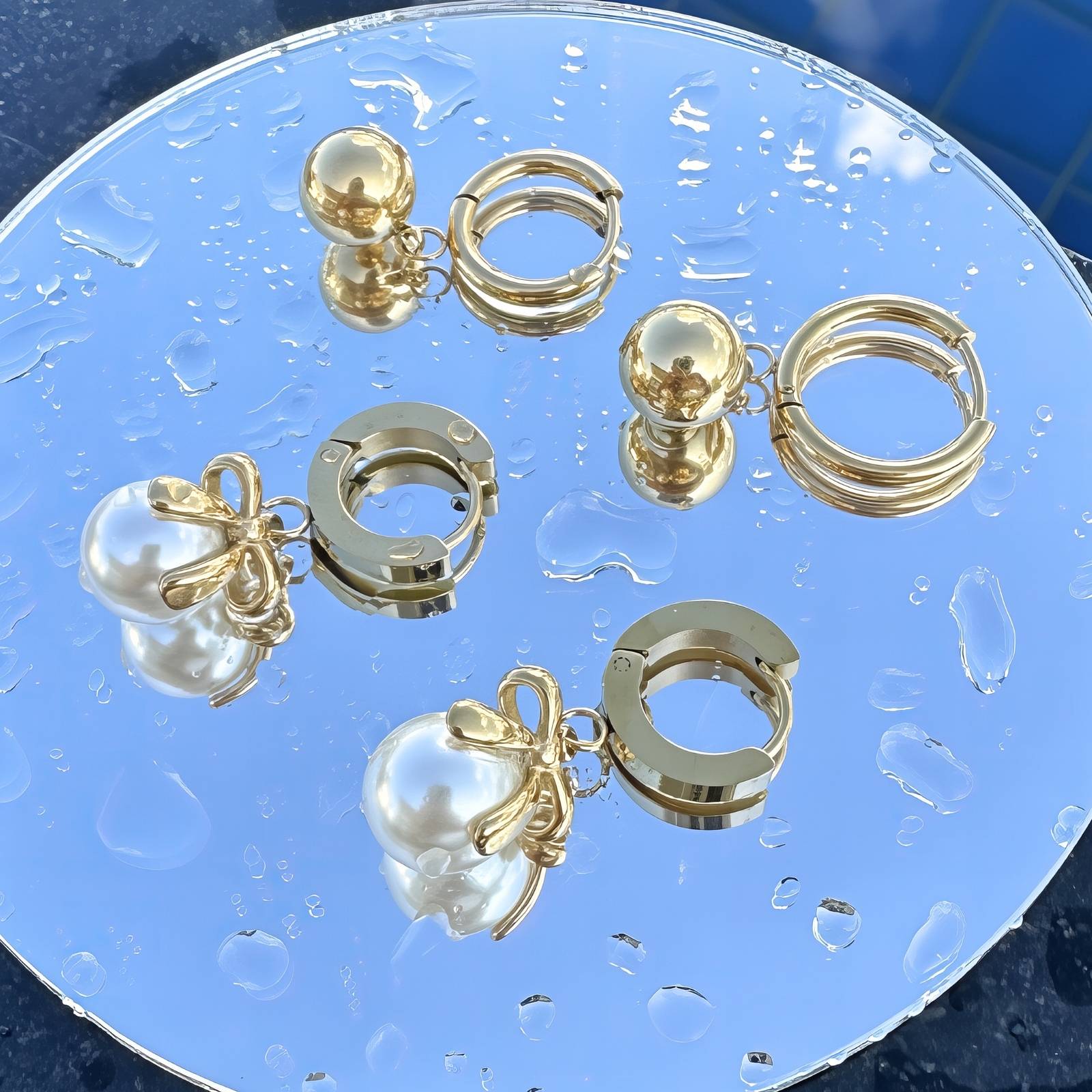 Ballet Glow Earrings, 18K Gold Plated Steel