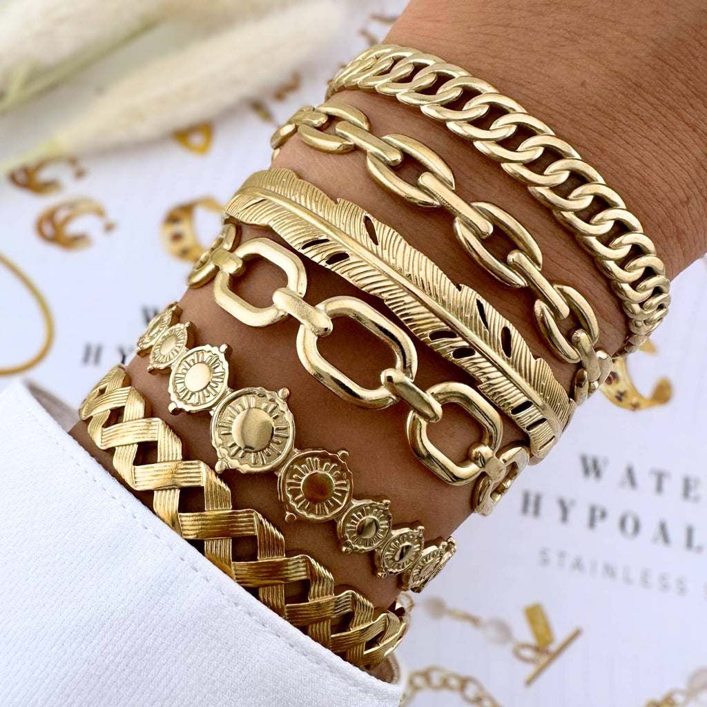 Golden Bond Bracelet, 18K Gold Plated Steel