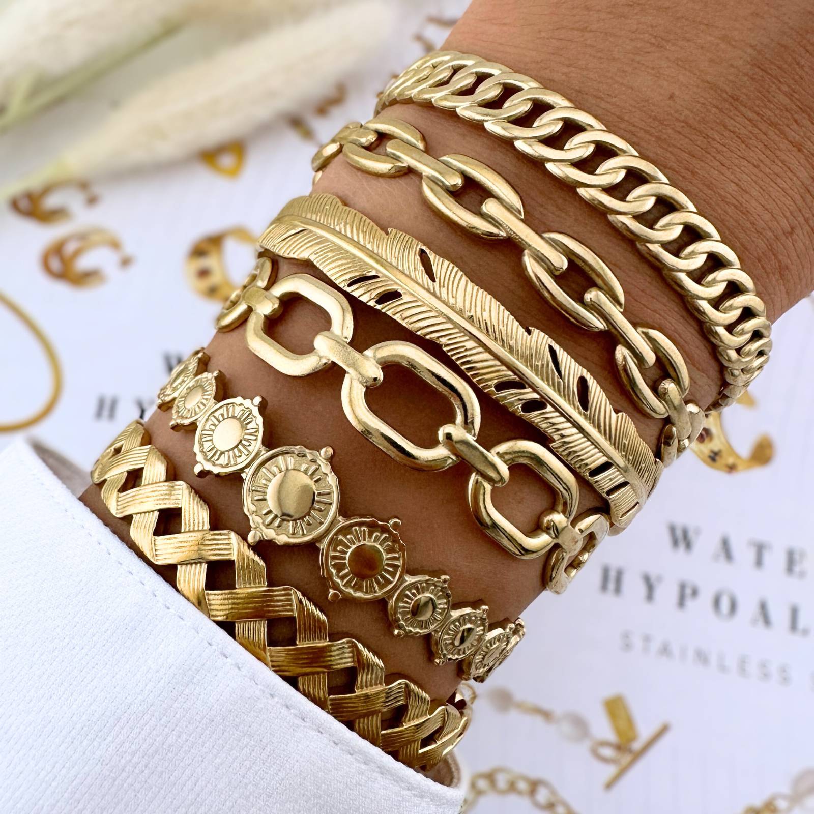 Golden Bond Bracelet, 18K Gold Plated Steel