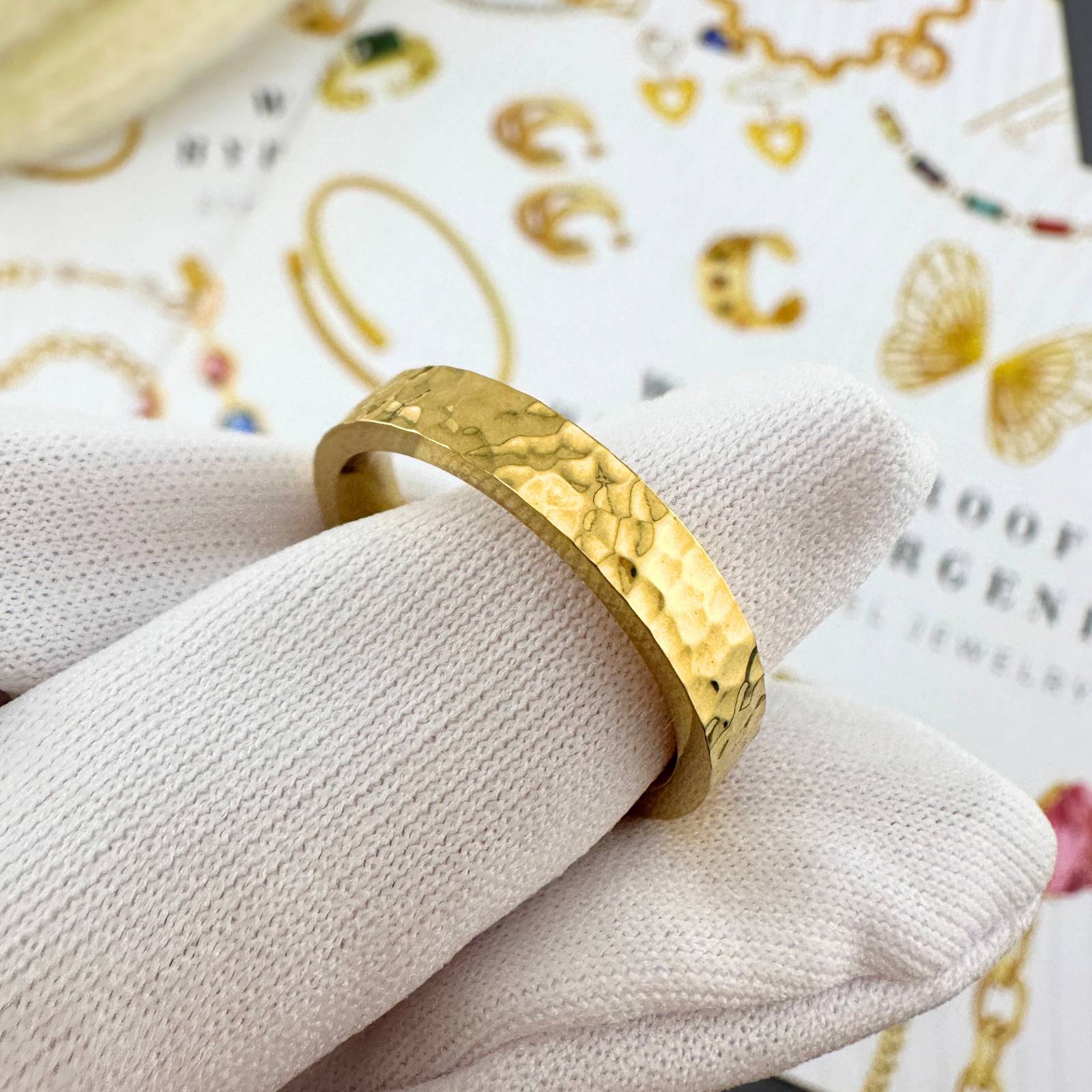 Raw Radiance Ring, 18K Gold Plated Steel