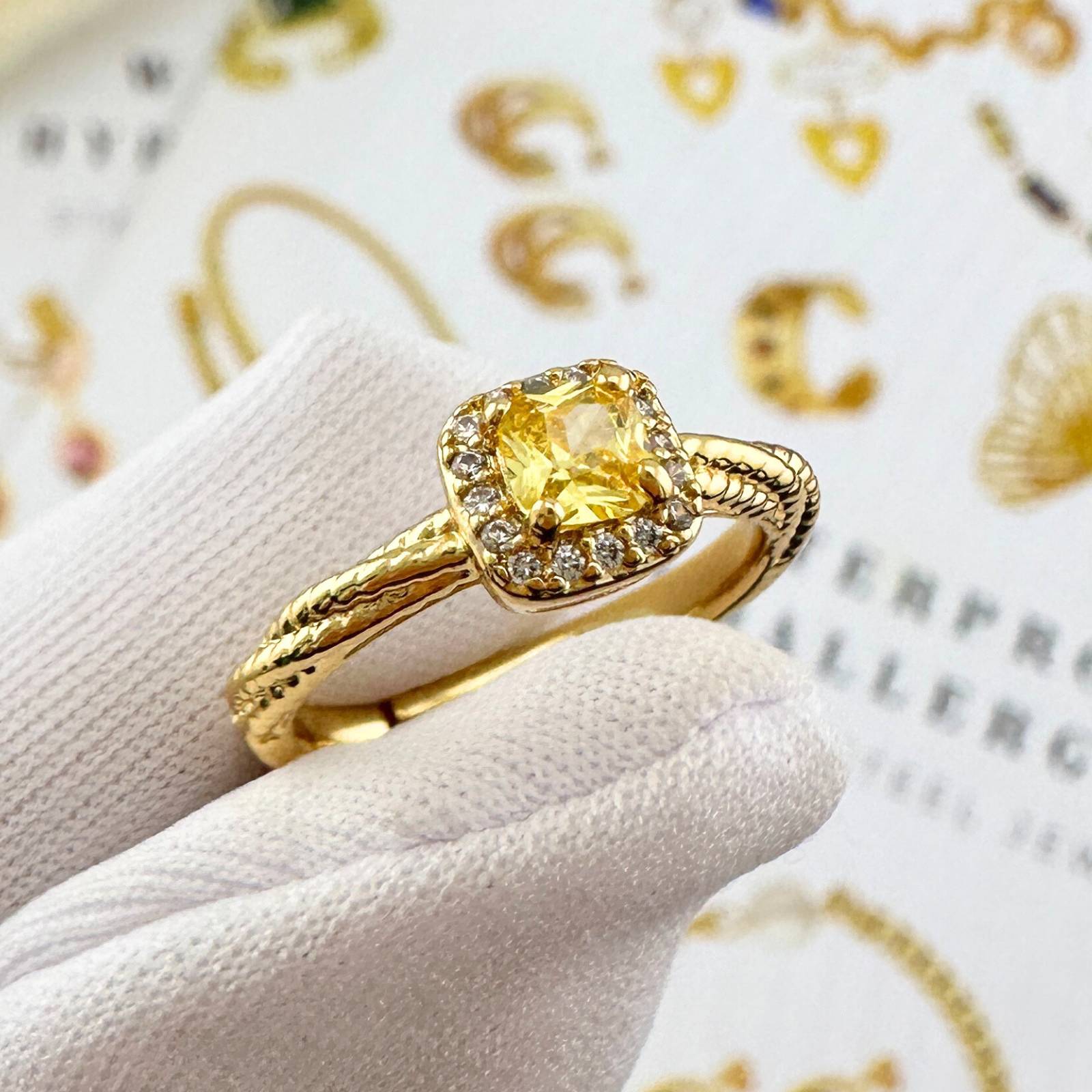 Radiant Bond Ring, 18K Gold Plated Brass