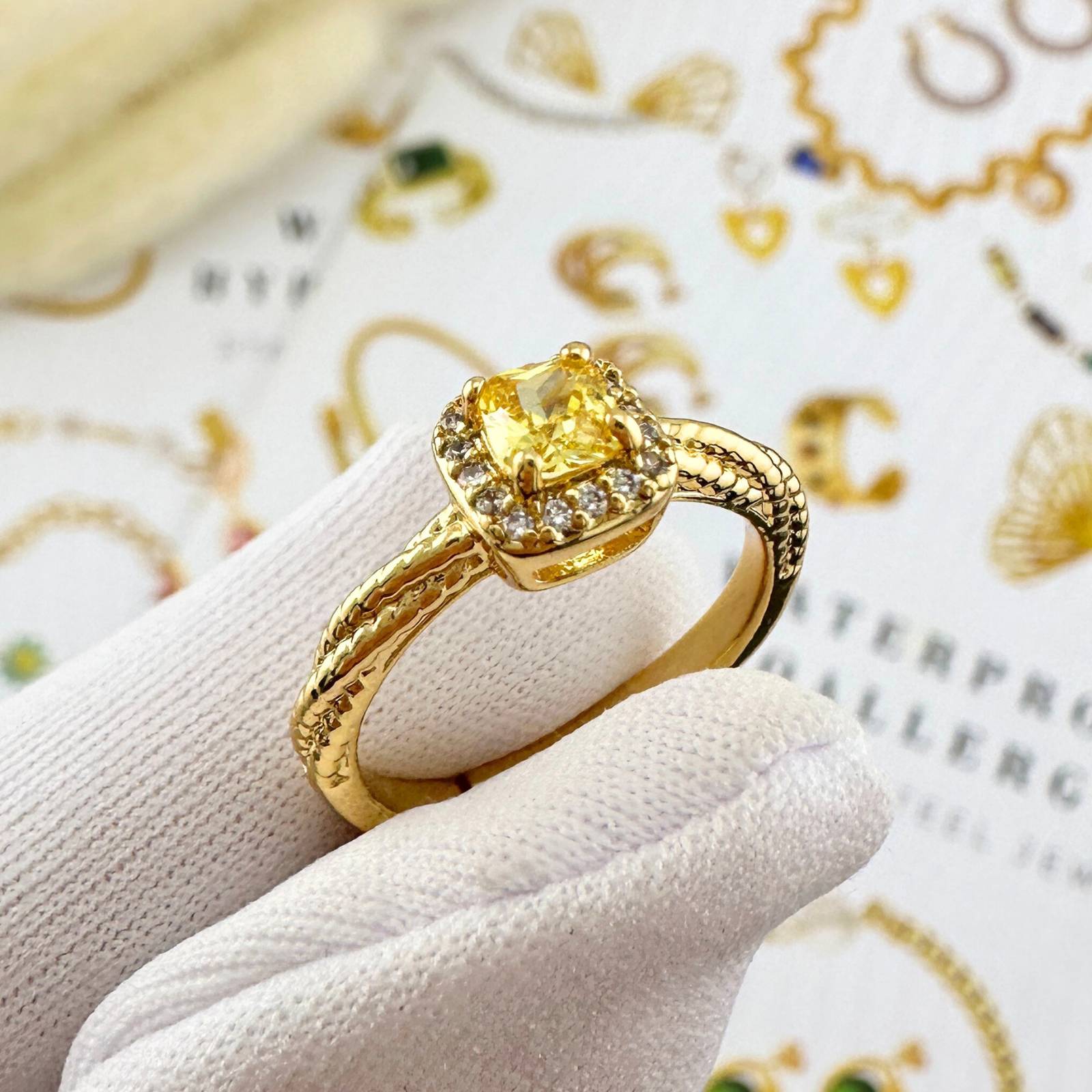 Radiant Bond Ring, 18K Gold Plated Brass