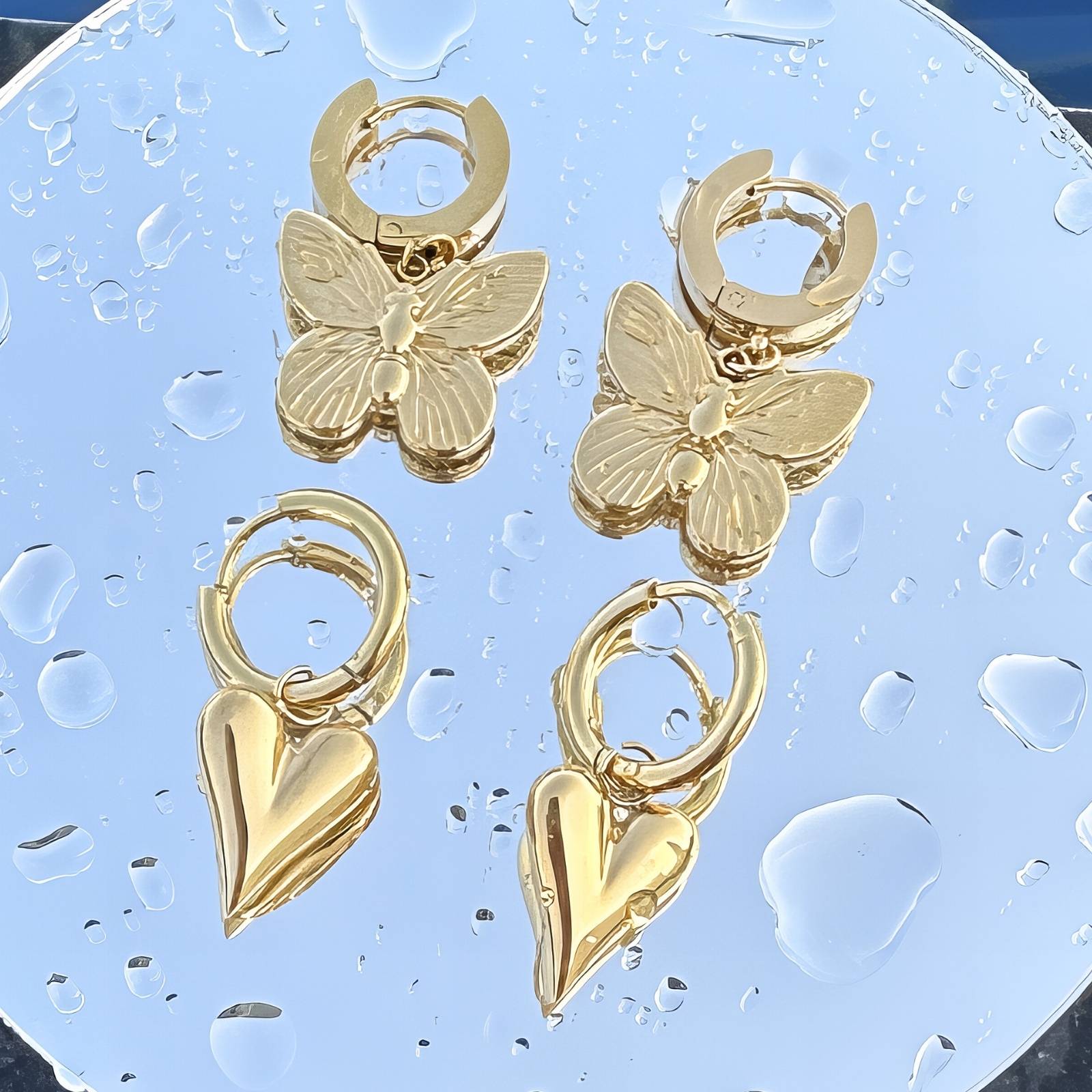 Love Note Earrings, 18K Gold Plated Steel