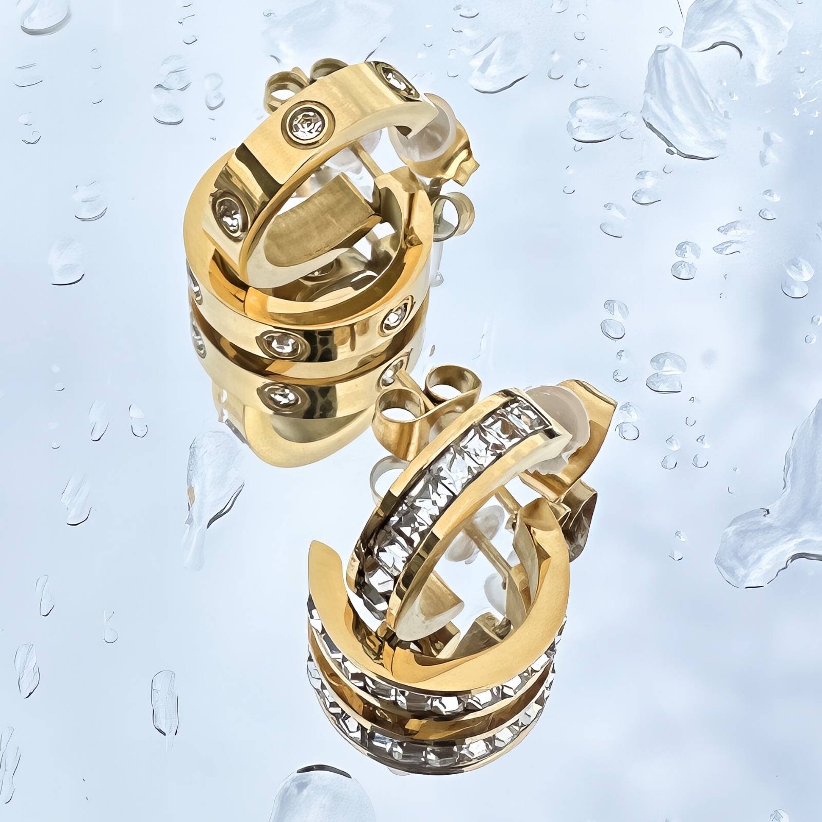 Eternal Grace Earrings, 18K Gold Plated Steel