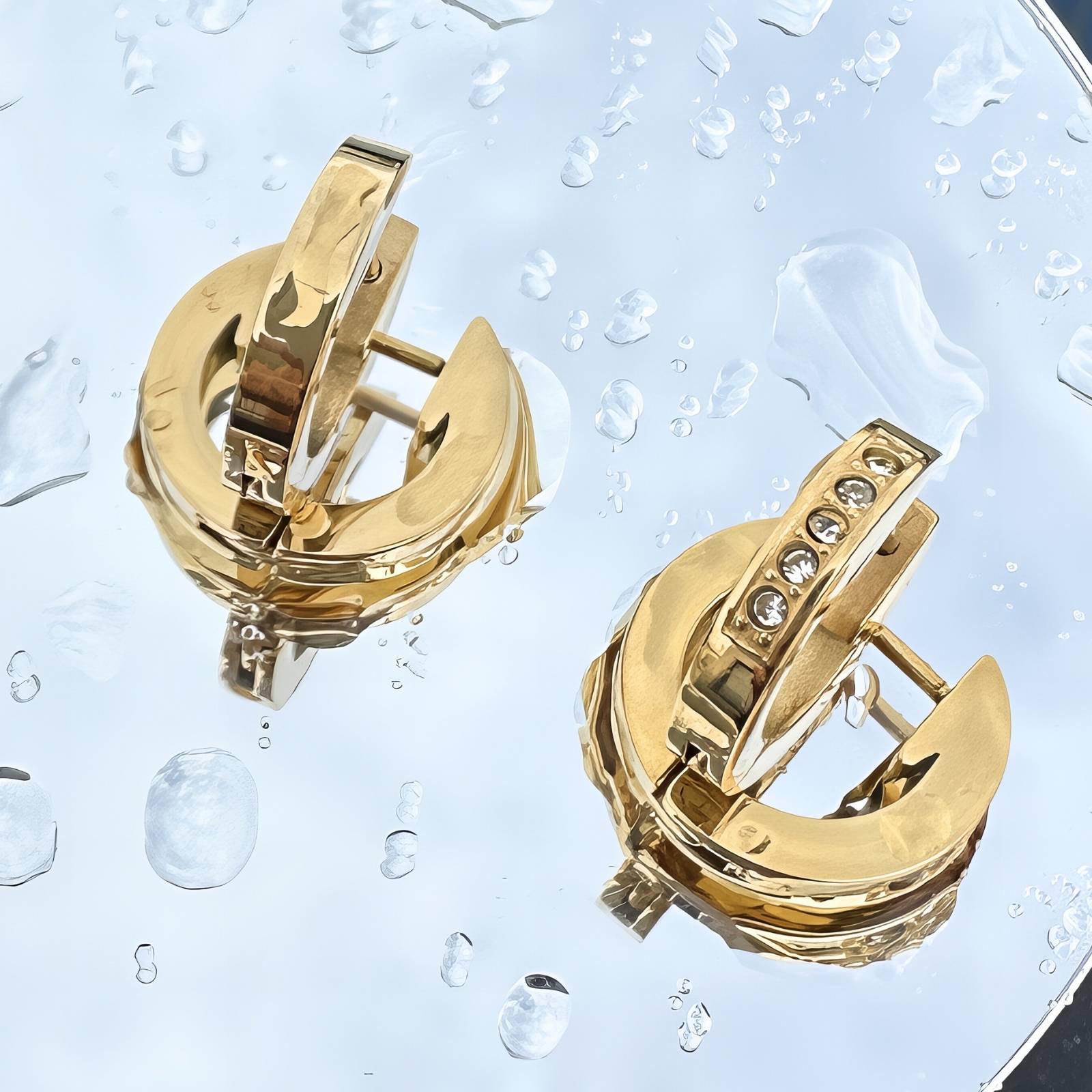 Eternal Grace Earrings, 18K Gold Plated Steel