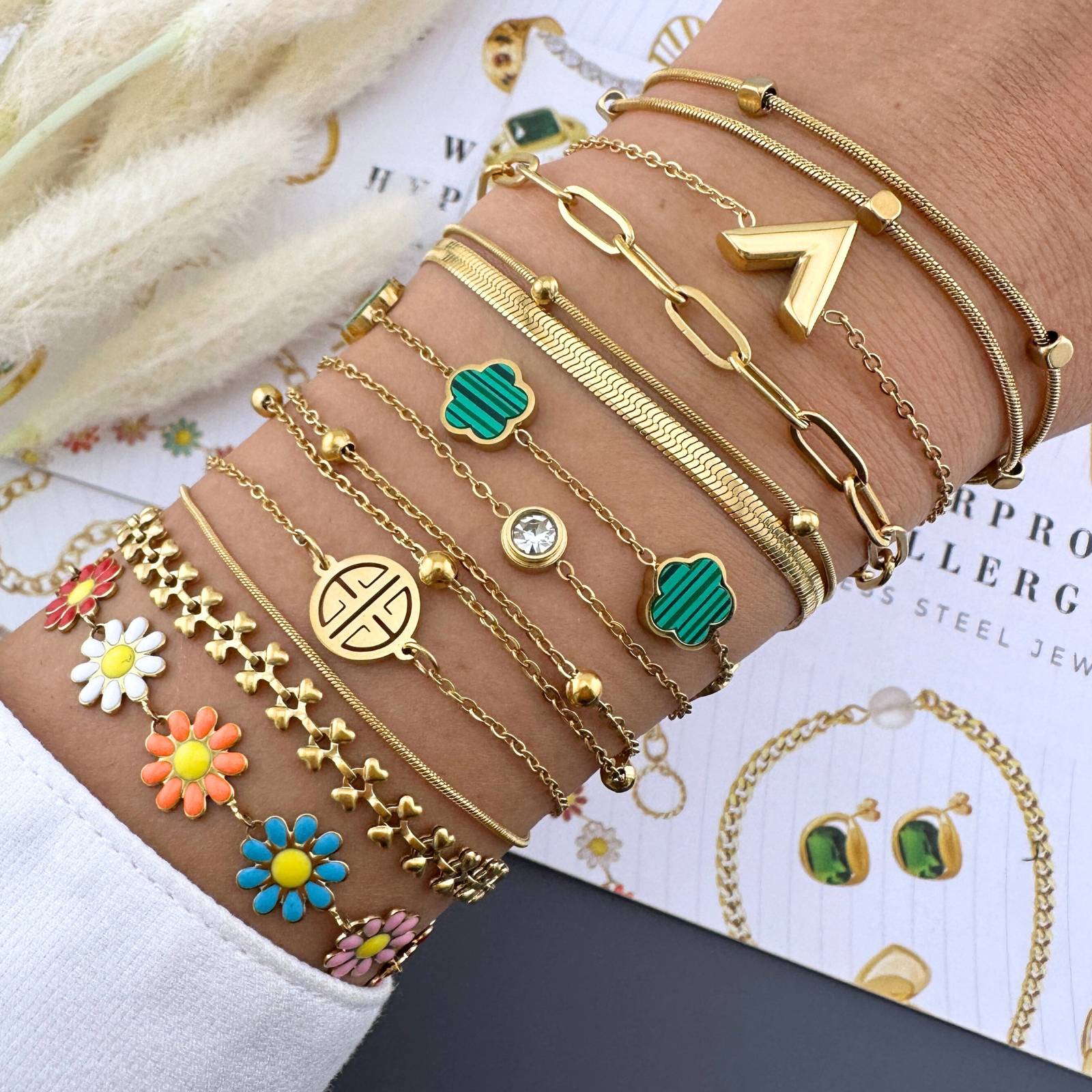 Love Connection Bracelet, 18K Gold Plated Steel