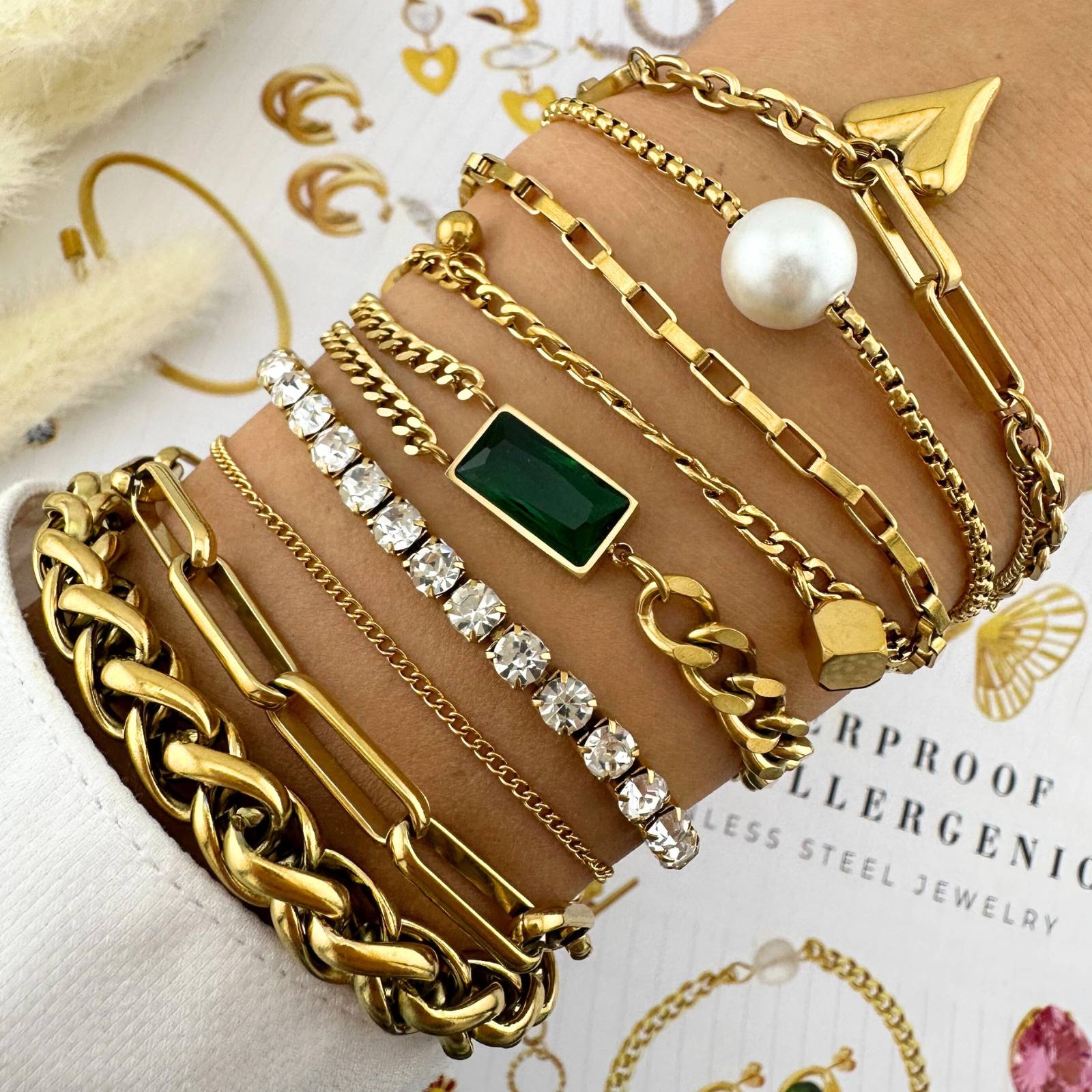 Radiance Band Tennis Bracelet, 18K Gold Plated Steel