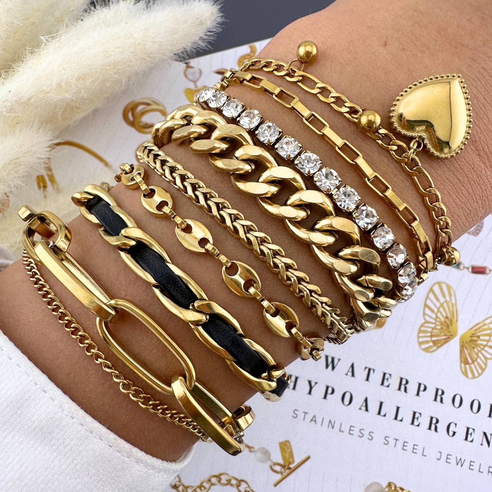 Radiance Band Tennis Bracelet, 18K Gold Plated Steel