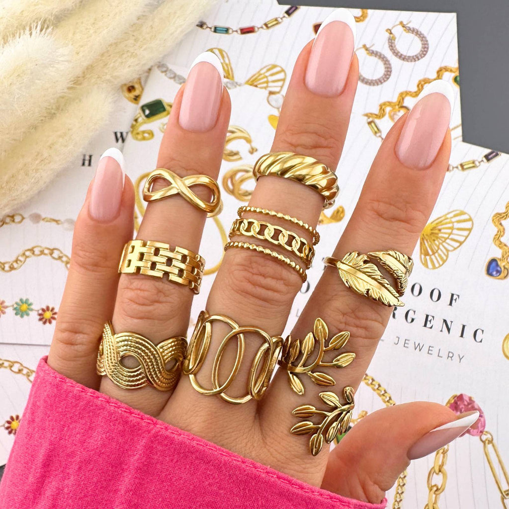 Infinity Ring, 18K Gold Plated Steel