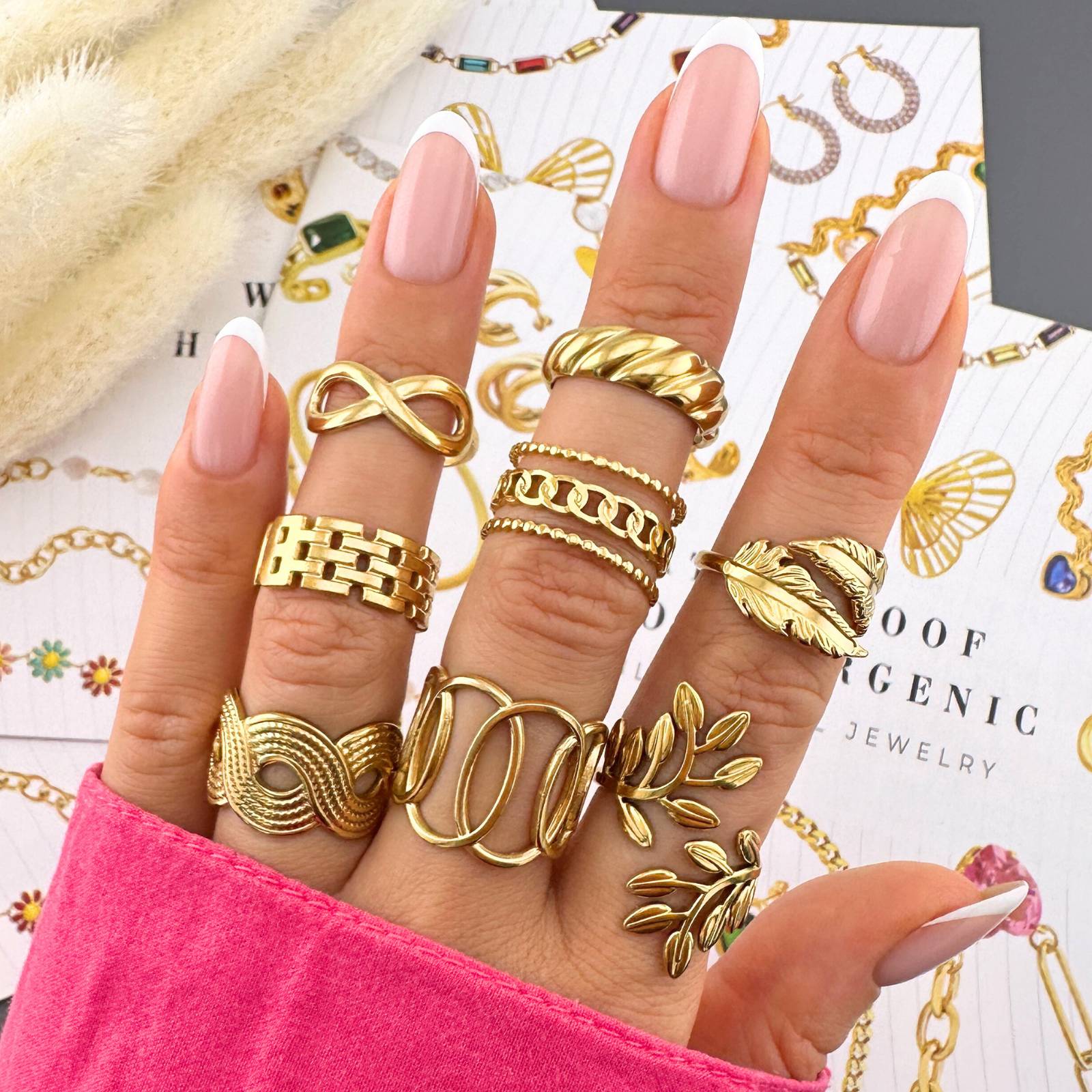 Infinity Ring, 18K Gold Plated Steel