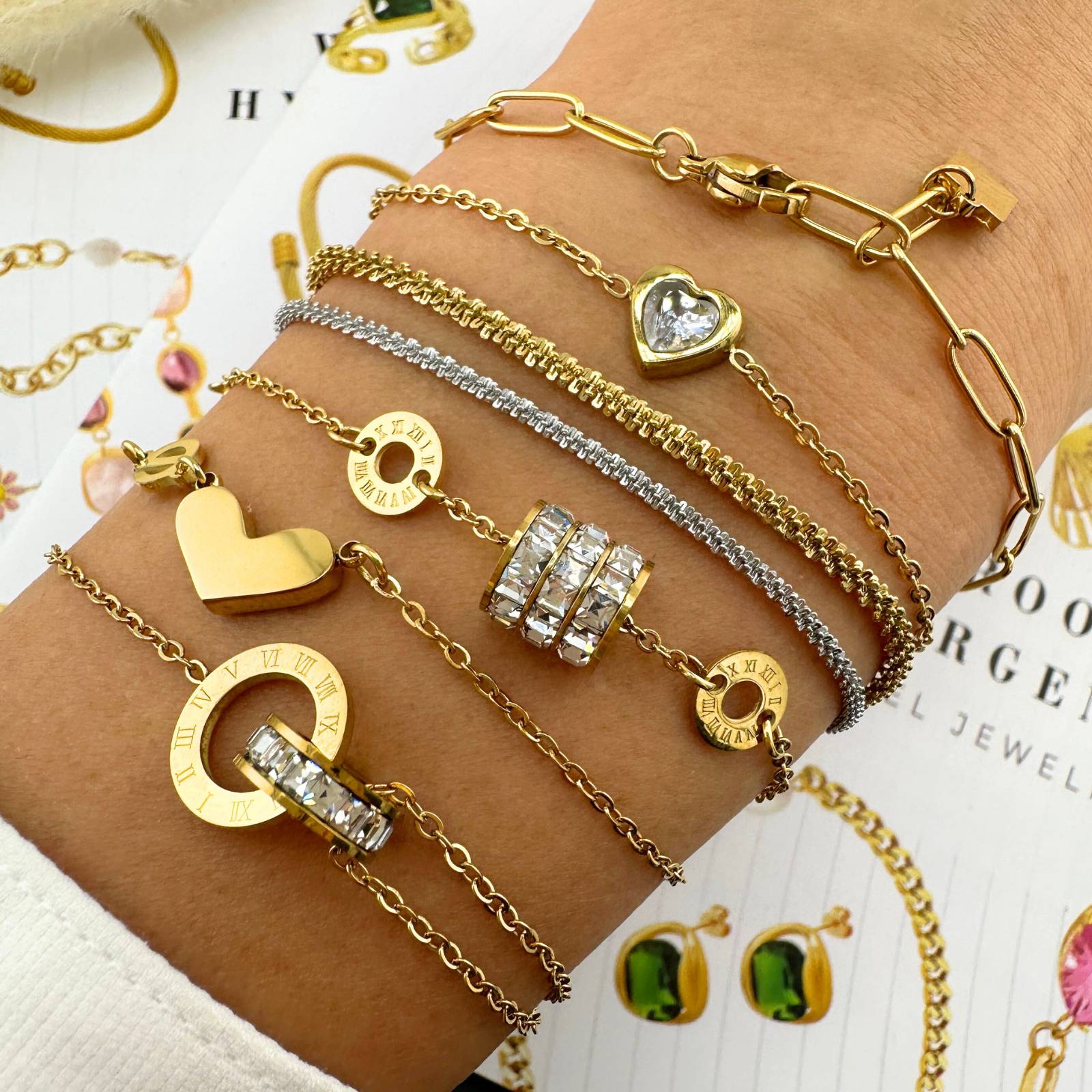 Eternal Time Bracelet, 18K Gold Plated Steel