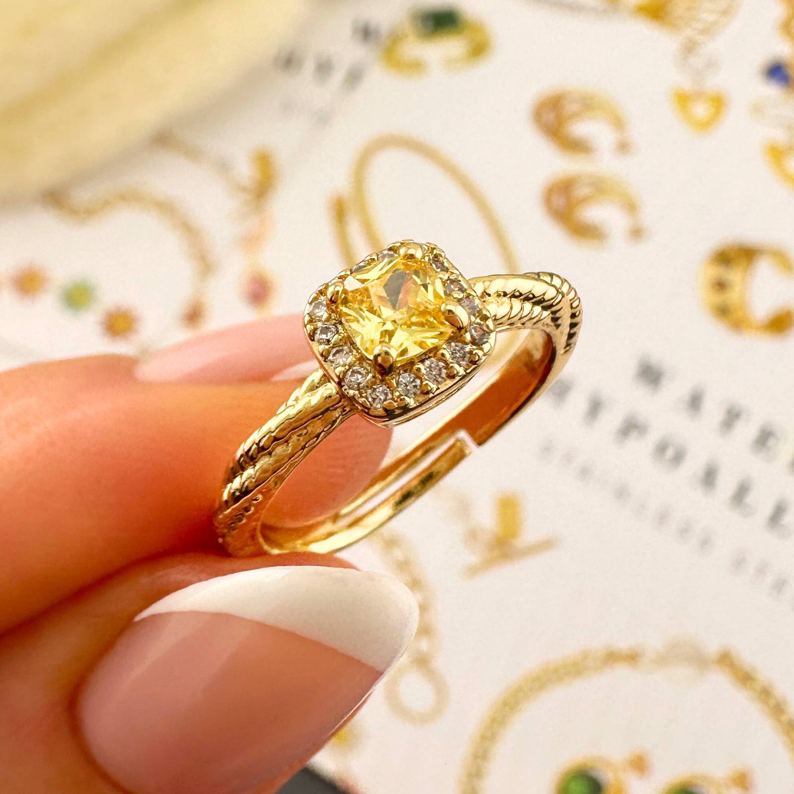 Radiant Bond Ring, 18K Gold Plated Brass