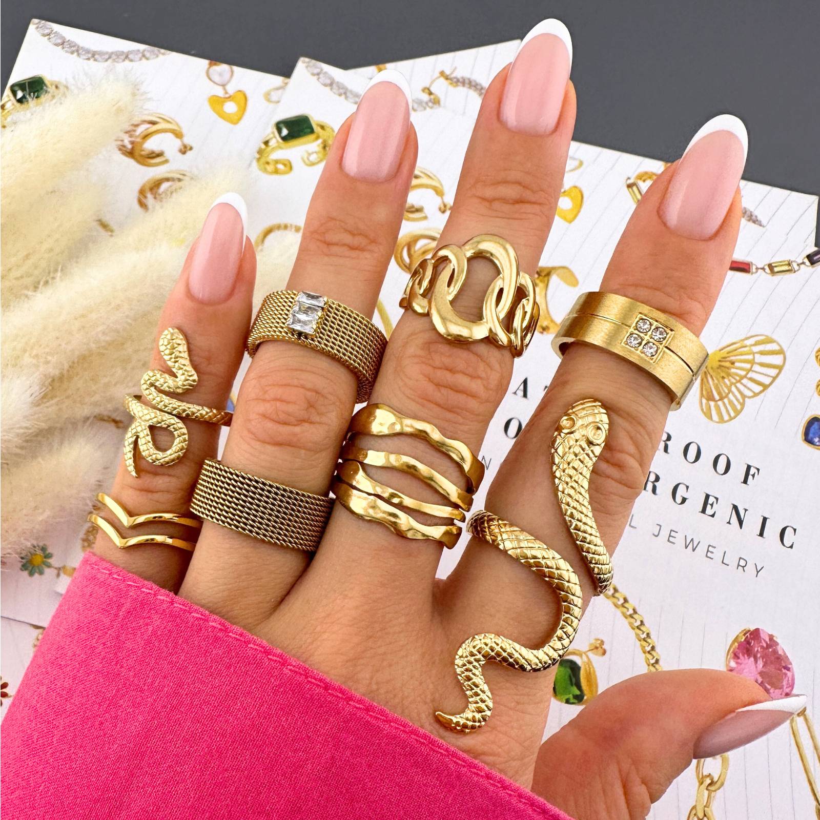 Echo Ring, 18K Gold Plated Steel