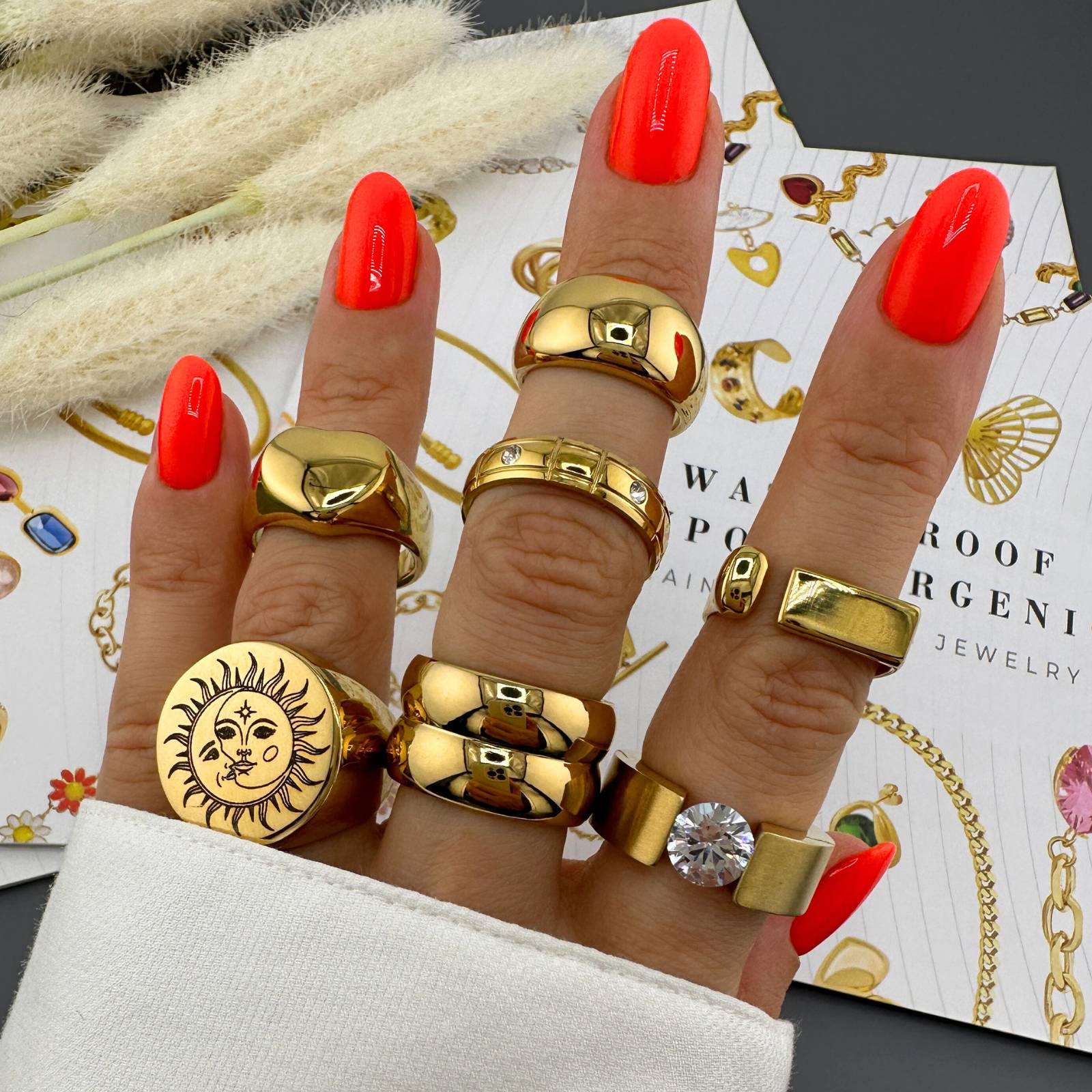Bold Simplicity Ring, 18K Gold Plated Steel
