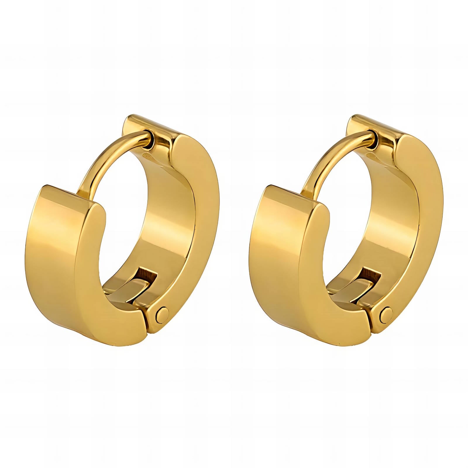 Simple Elegance Earrings, 18K Gold Plated Steel