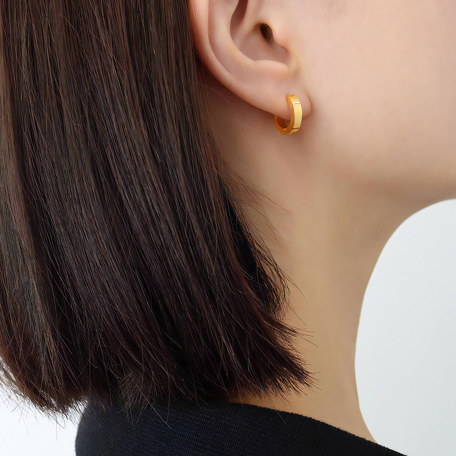 Simple Elegance Earrings, 18K Gold Plated Steel