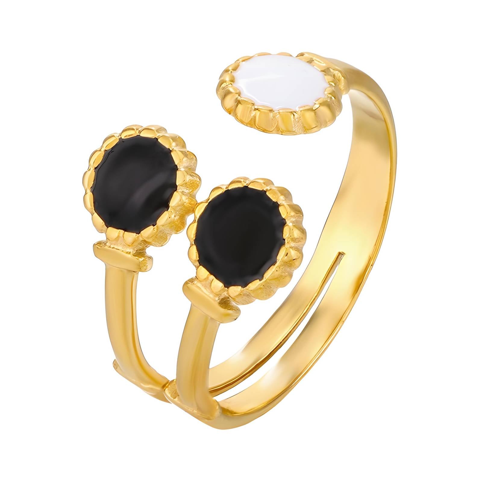 Trio Balance Ring, 18K Gold Plated Steel