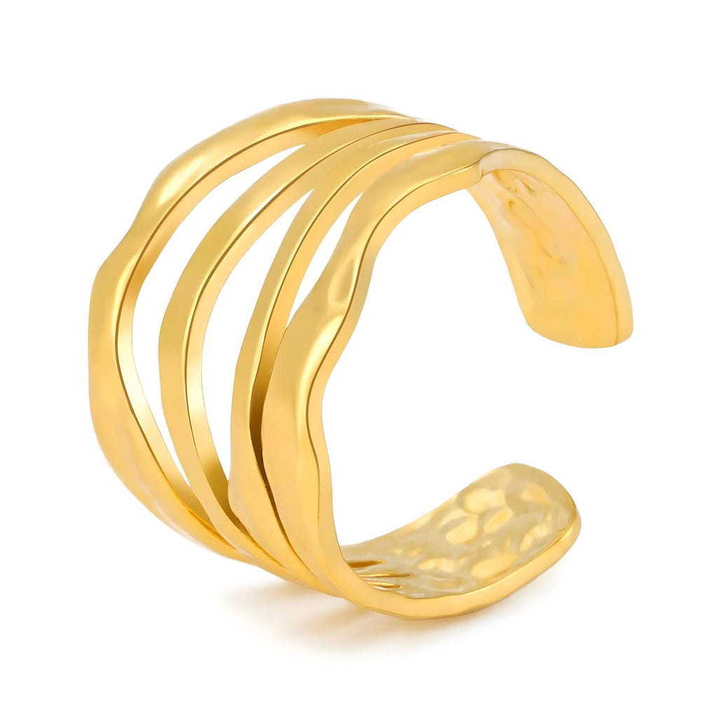 Echo Ring, 18K Gold Plated Steel