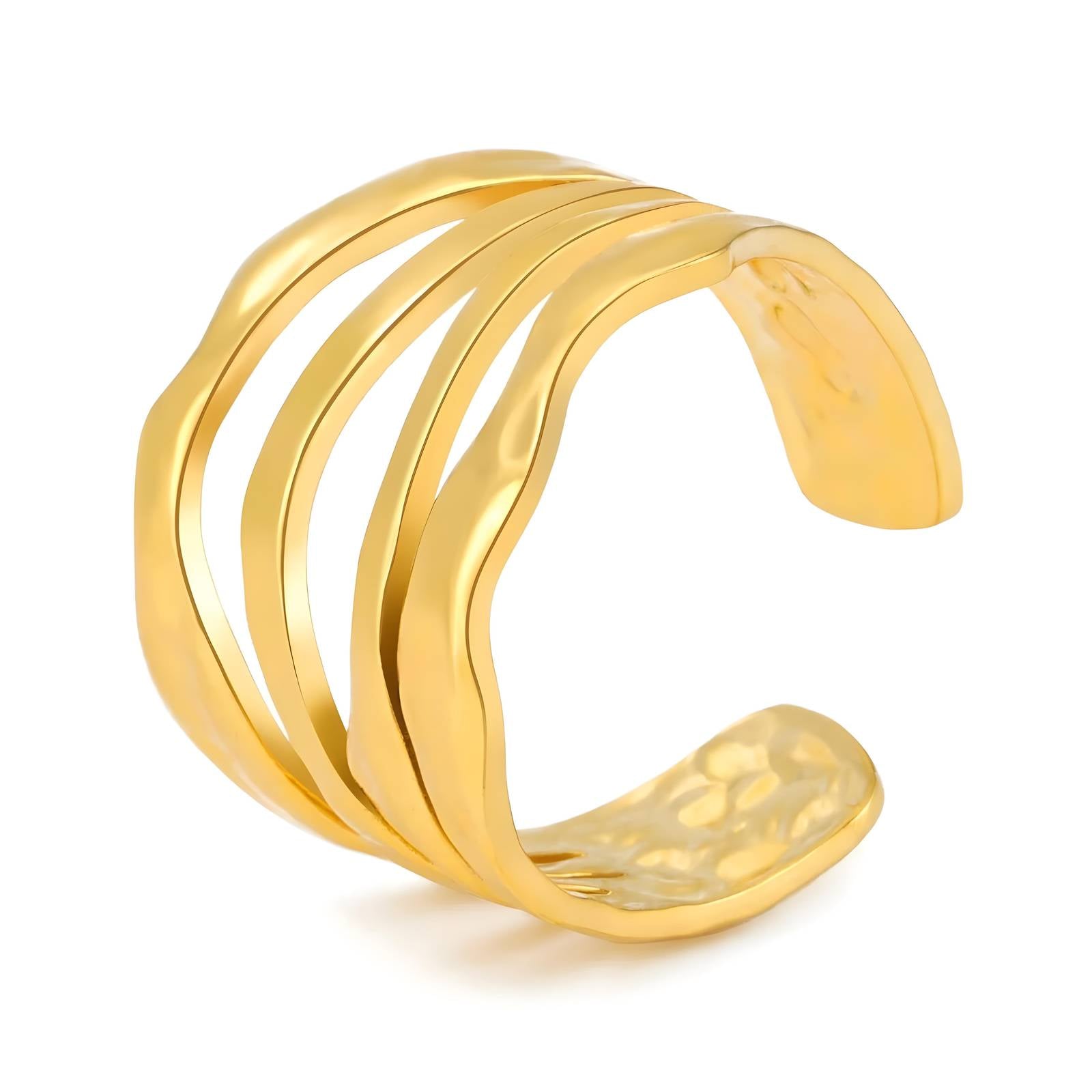 Echo Ring, 18K Gold Plated Steel