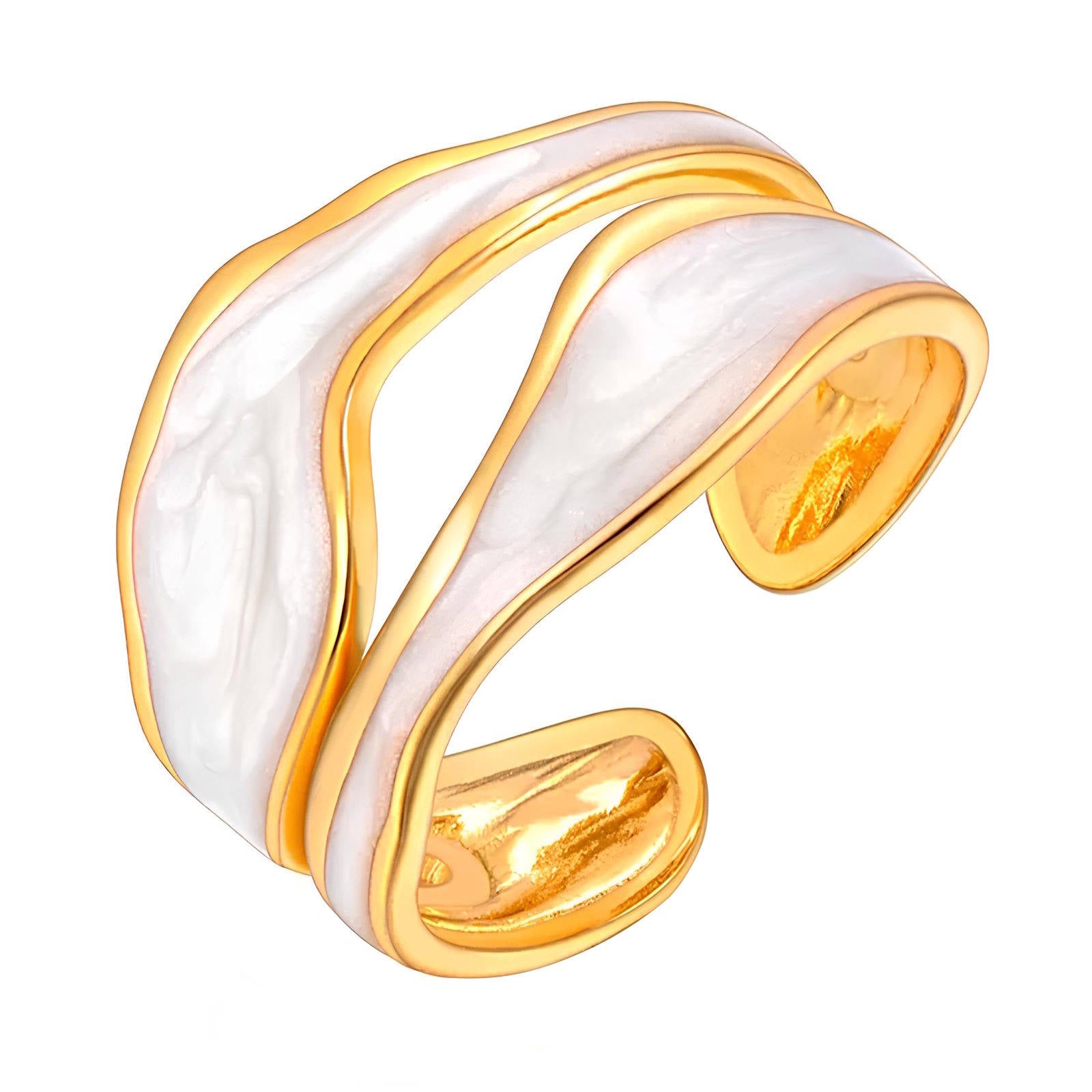Urban Pearl Ring, 18K Gold Plated Steel