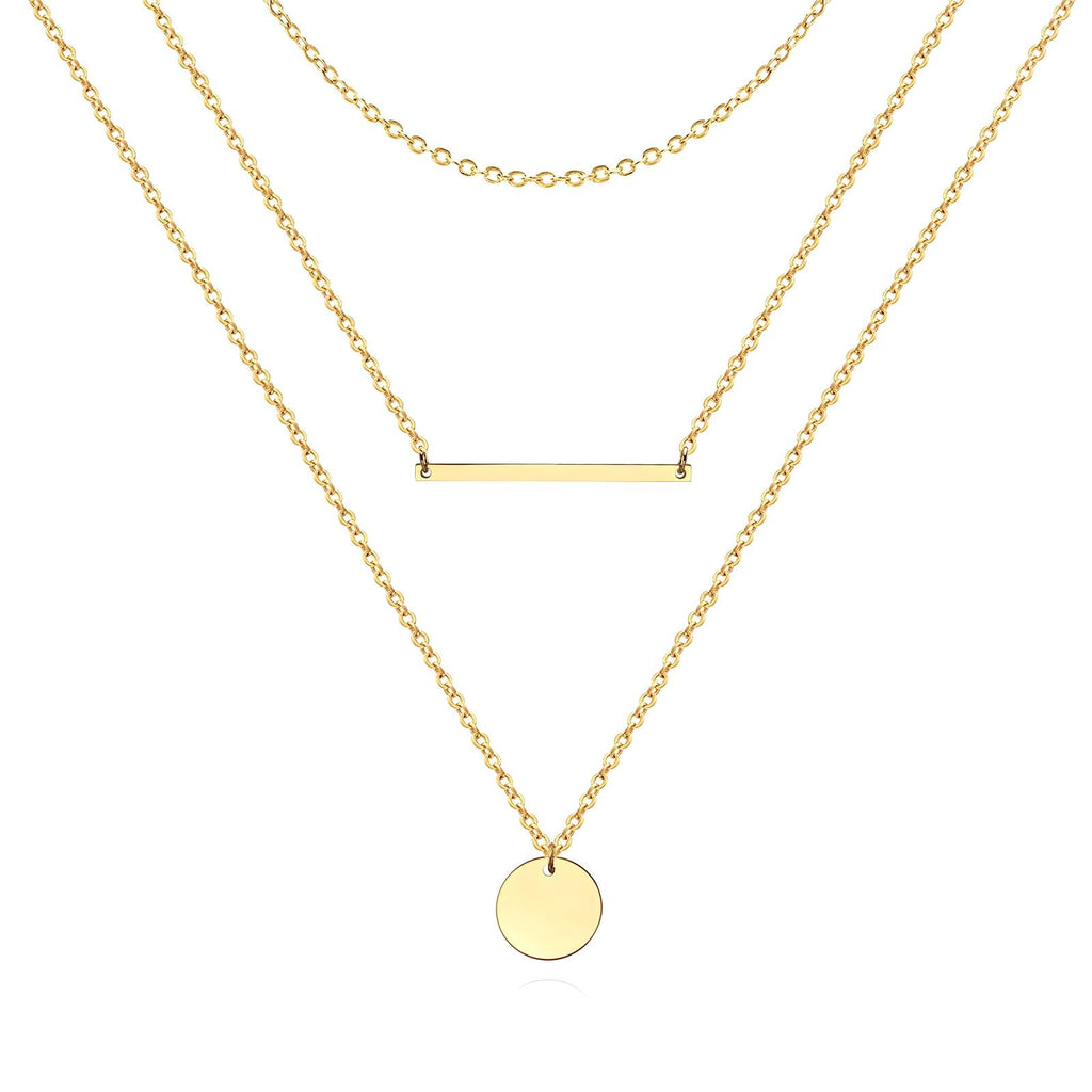 Golden Sequence Necklace, 18K Gold Plated Steel