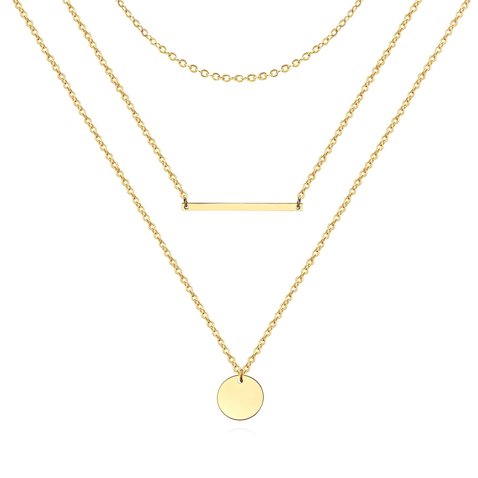 Golden Sequence Necklace, 18K Gold Plated Steel