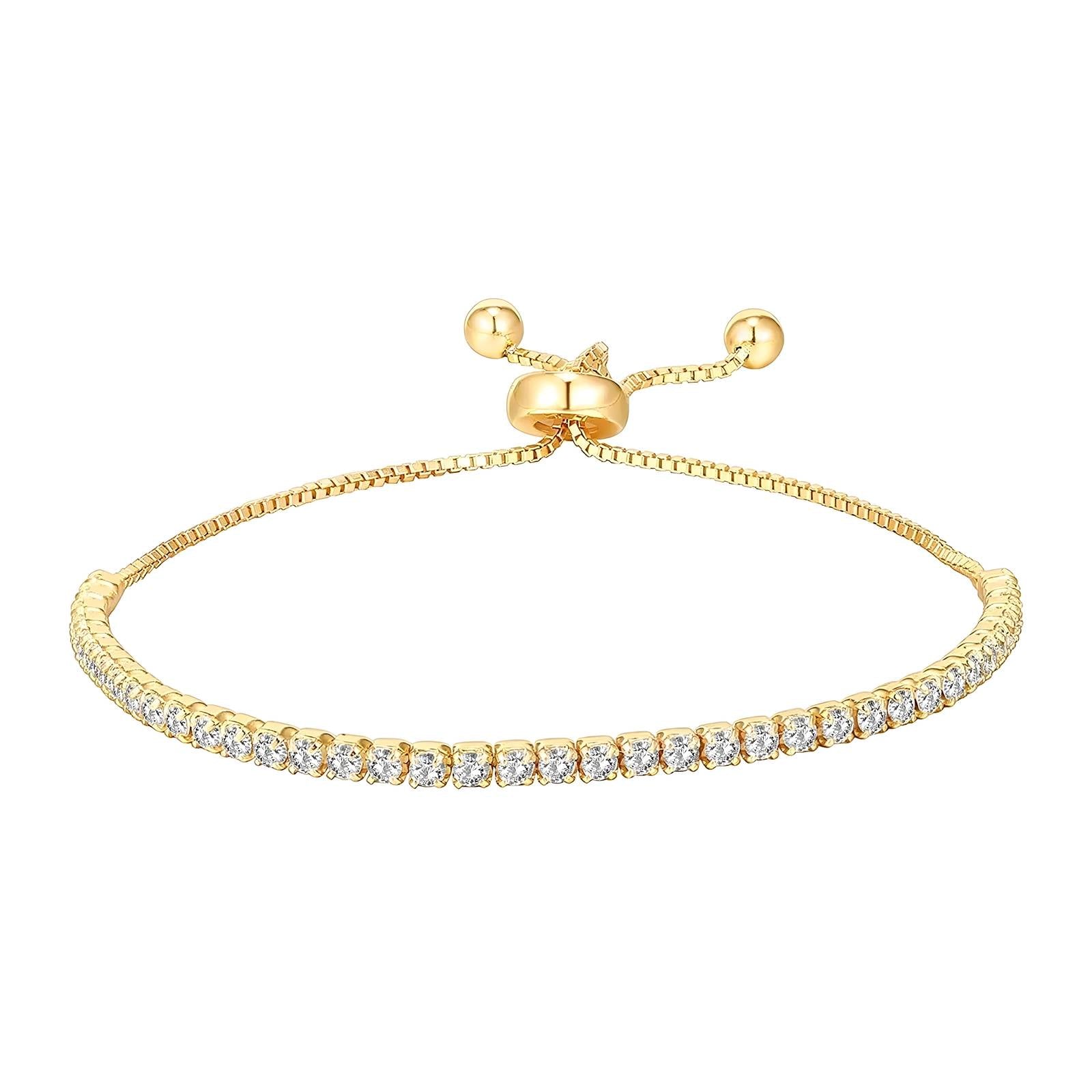 Radiance Bubbles Tennis Bracelet, 18K Gold Plated Brass