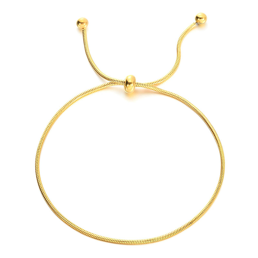 Golden Beads Bracelet, 18K Gold Plated Steel