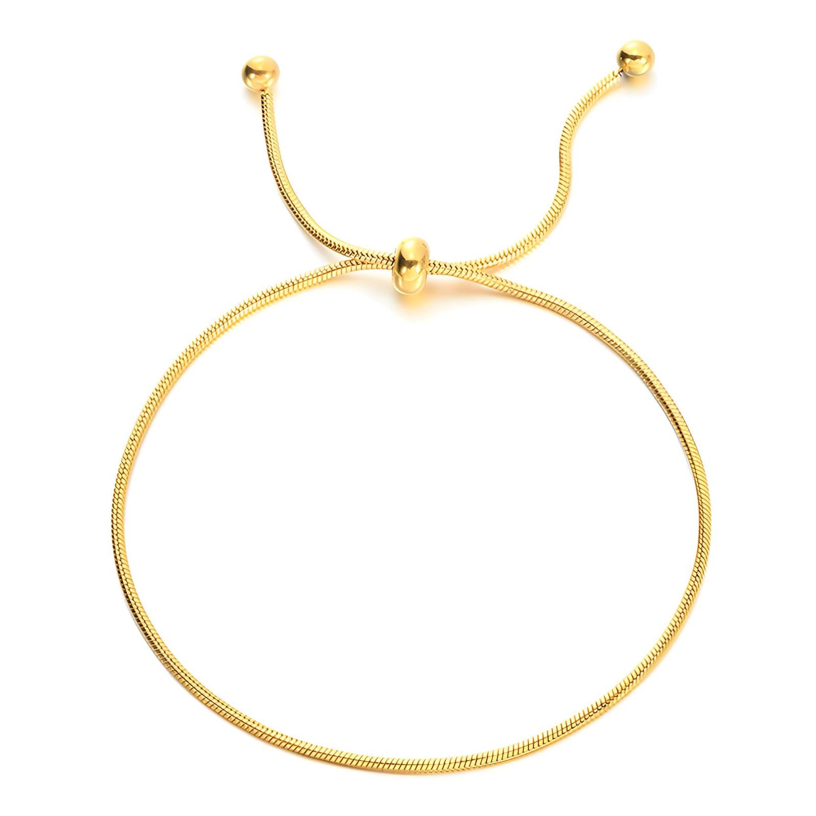 Golden Beads Bracelet, 18K Gold Plated Steel