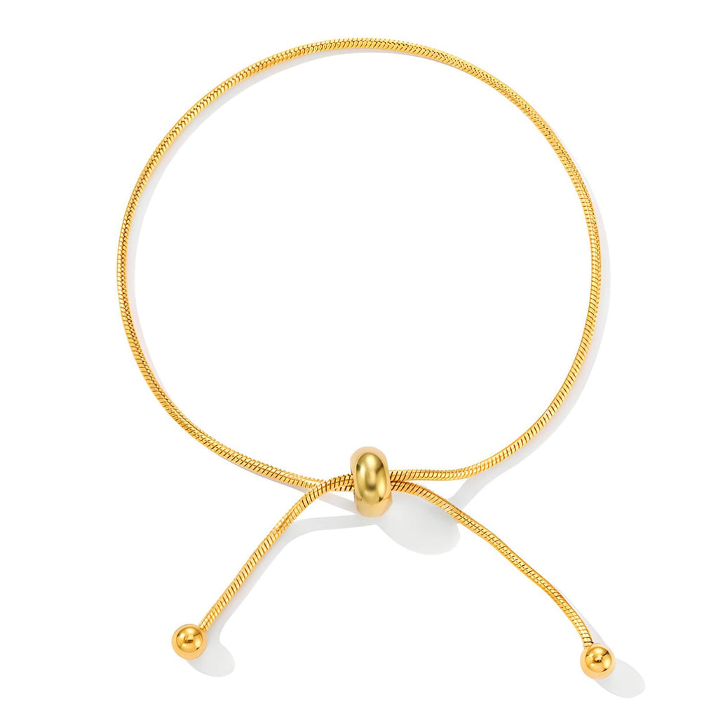 Golden Beads Bracelet, 18K Gold Plated Steel