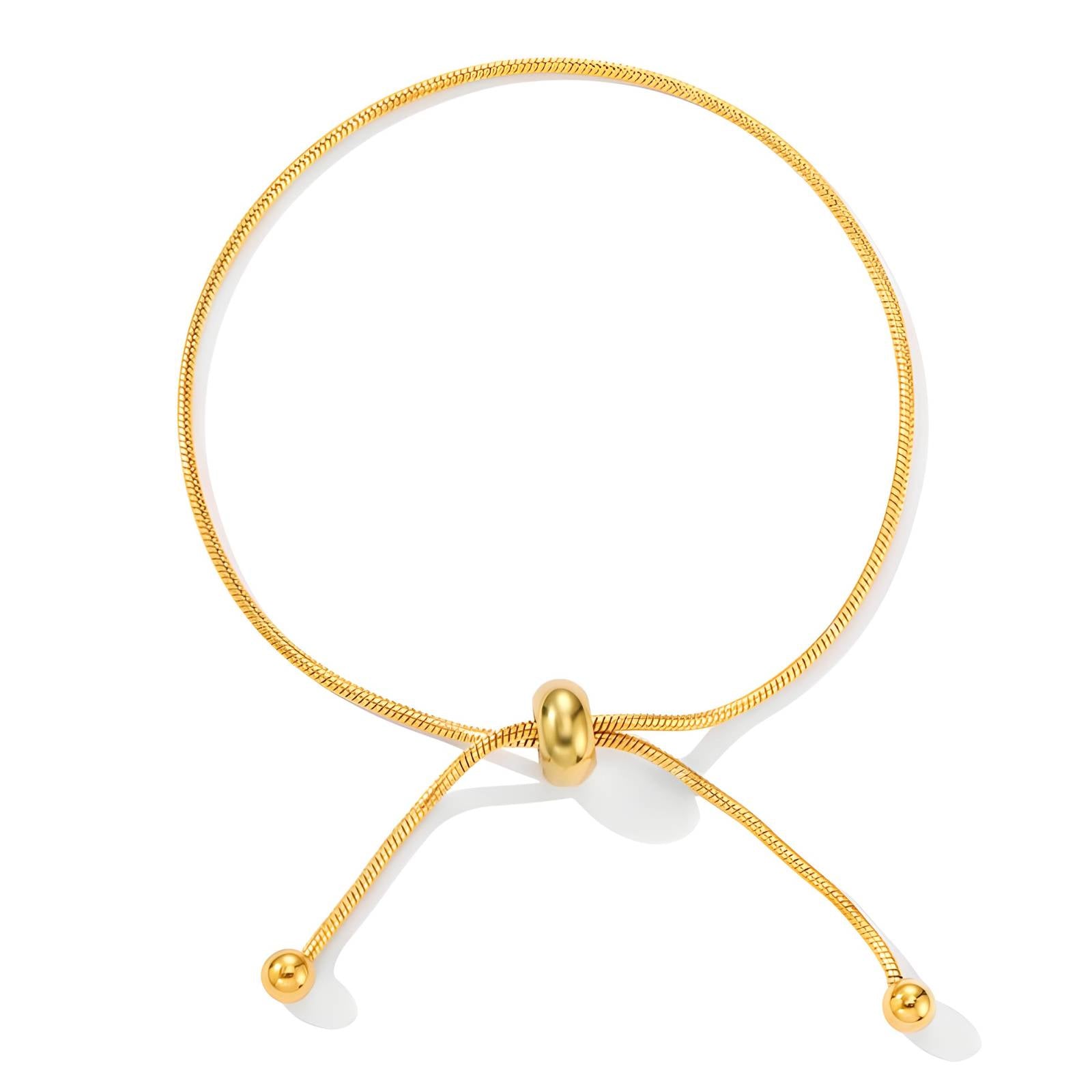 Golden Beads Bracelet, 18K Gold Plated Steel