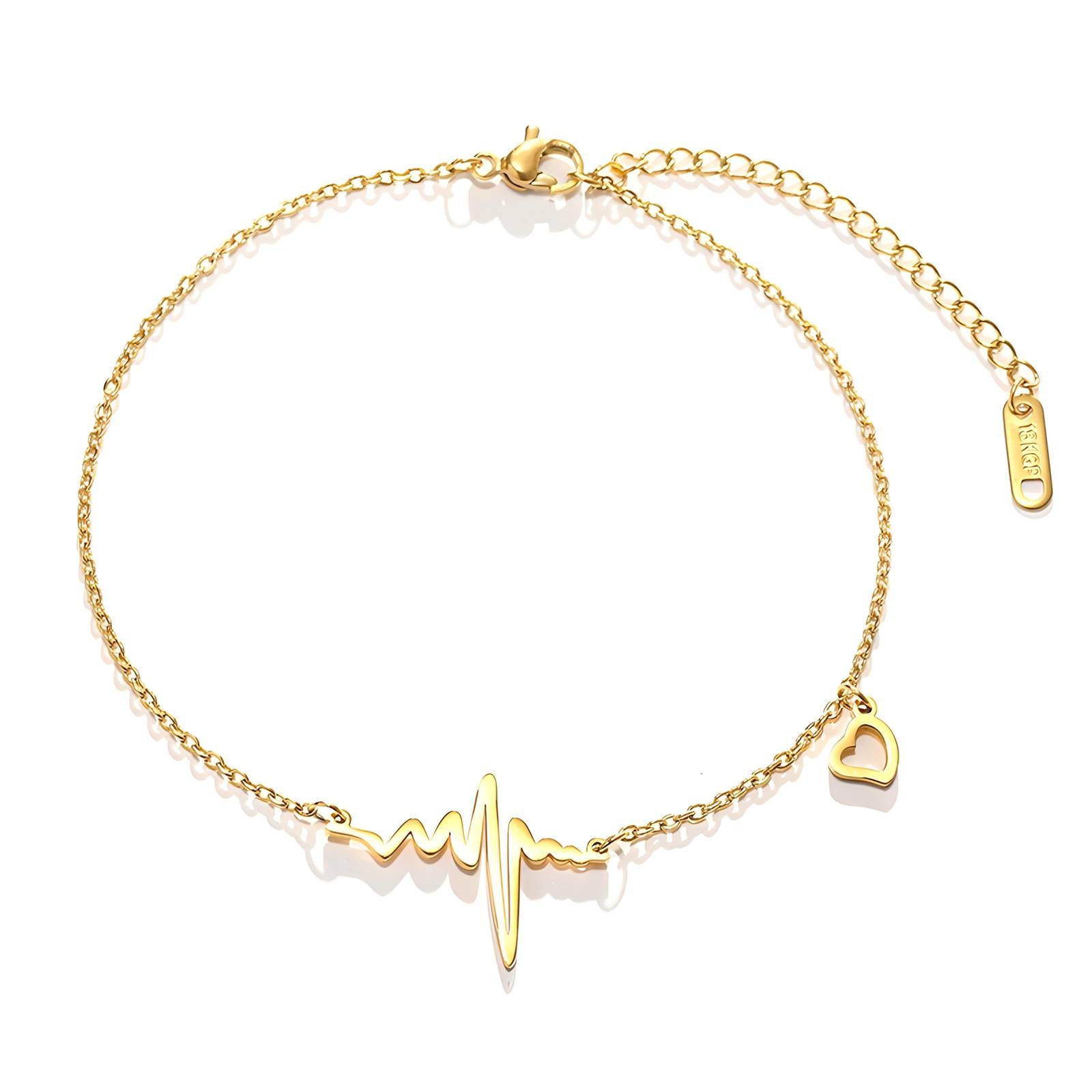 Golden Pulse Bracelet, 18K Gold Plated Steel