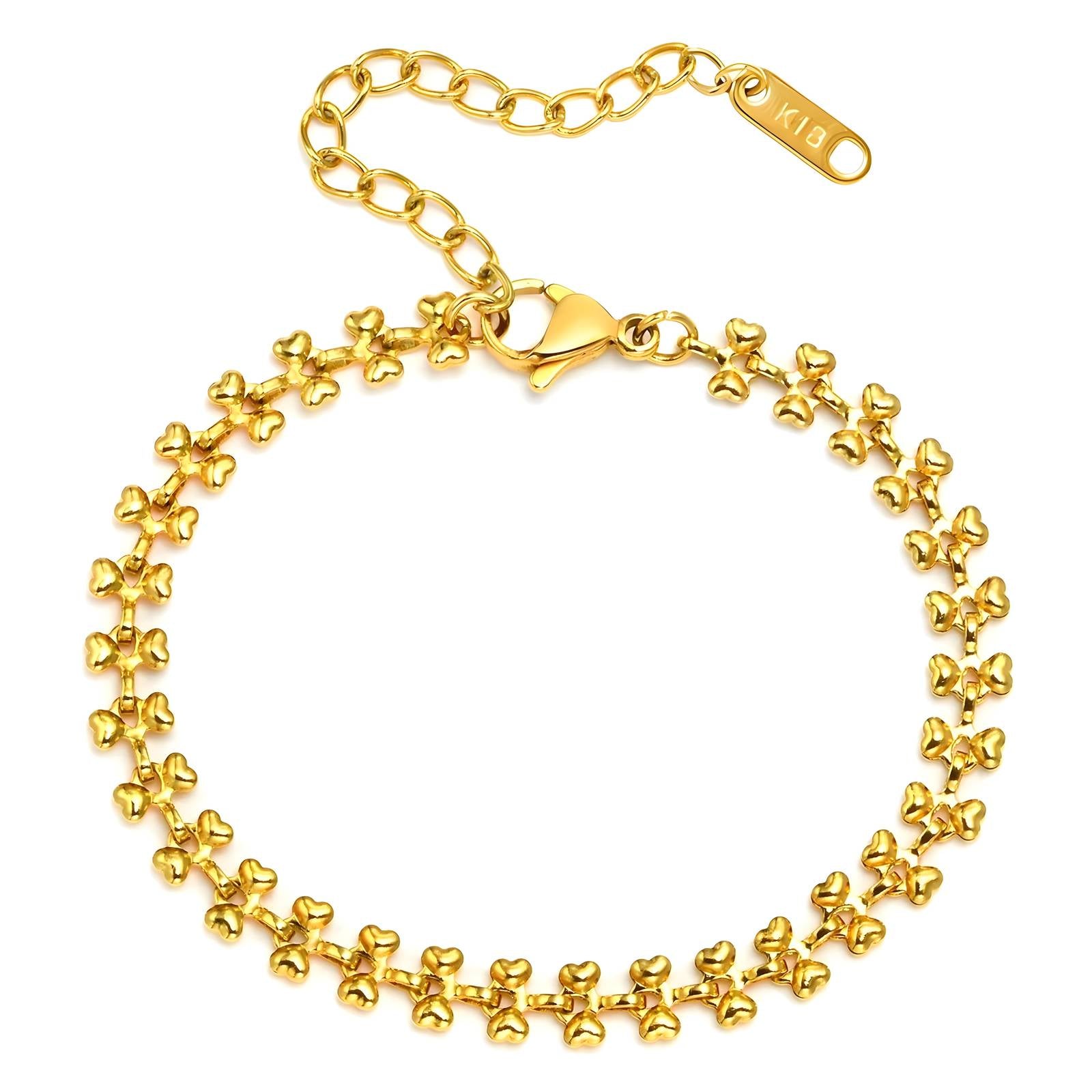 Love Connection Bracelet, 18K Gold Plated Steel