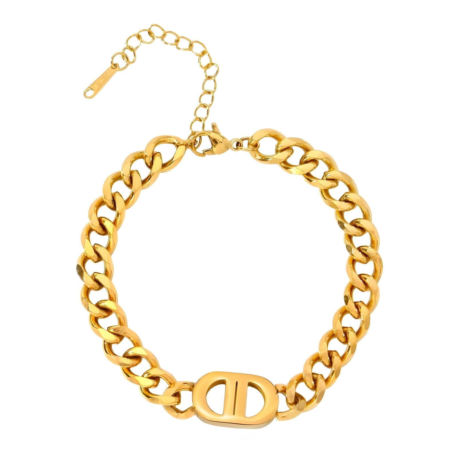 Boldlink Bracelet, 18K Gold Plated Steel